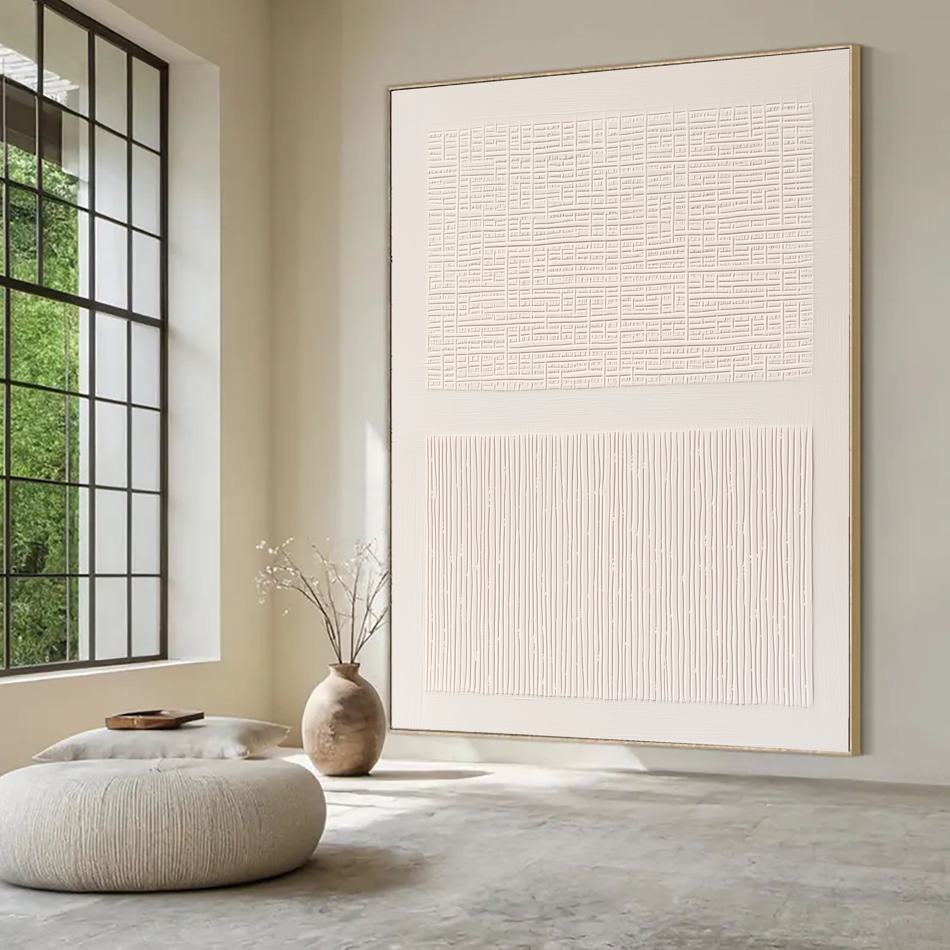 Textured Minimalist Dual | Ivory Panels