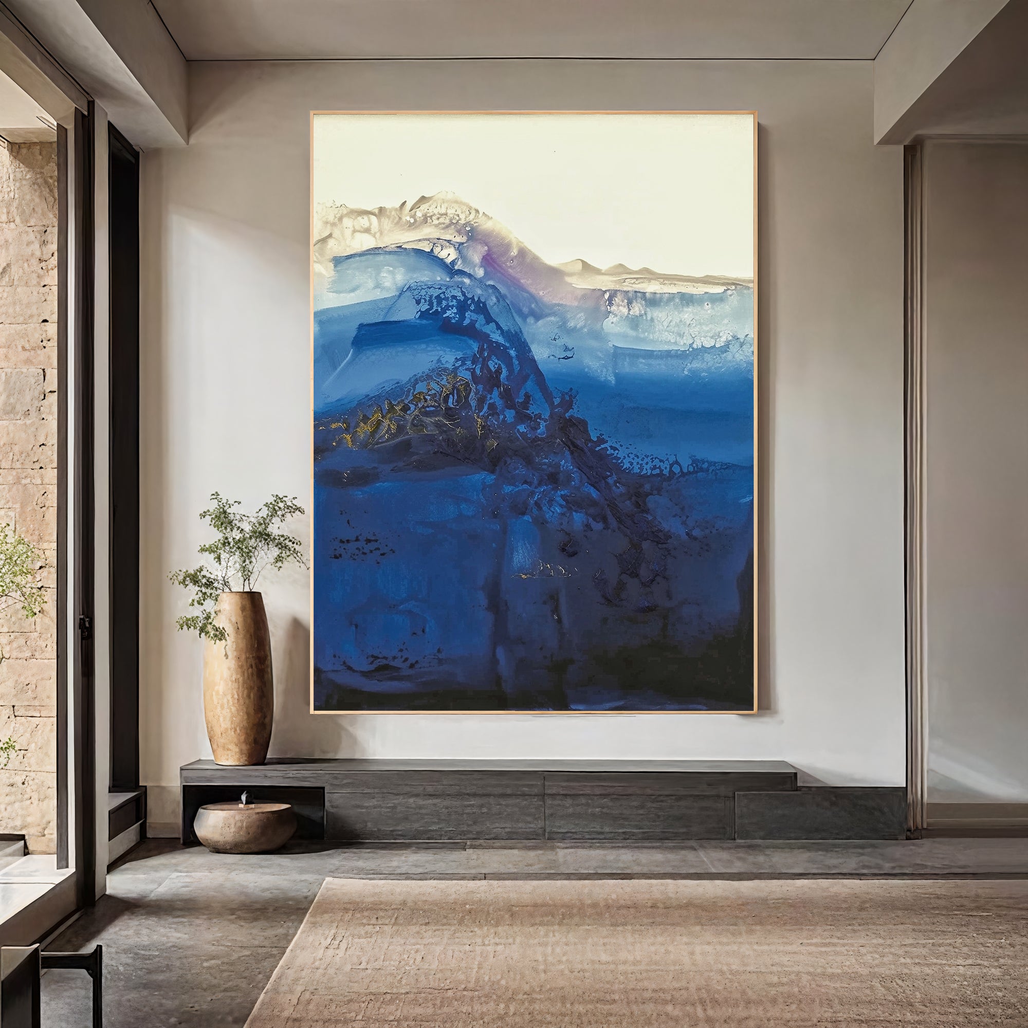 Textured Wave Opulence | Blue Gold