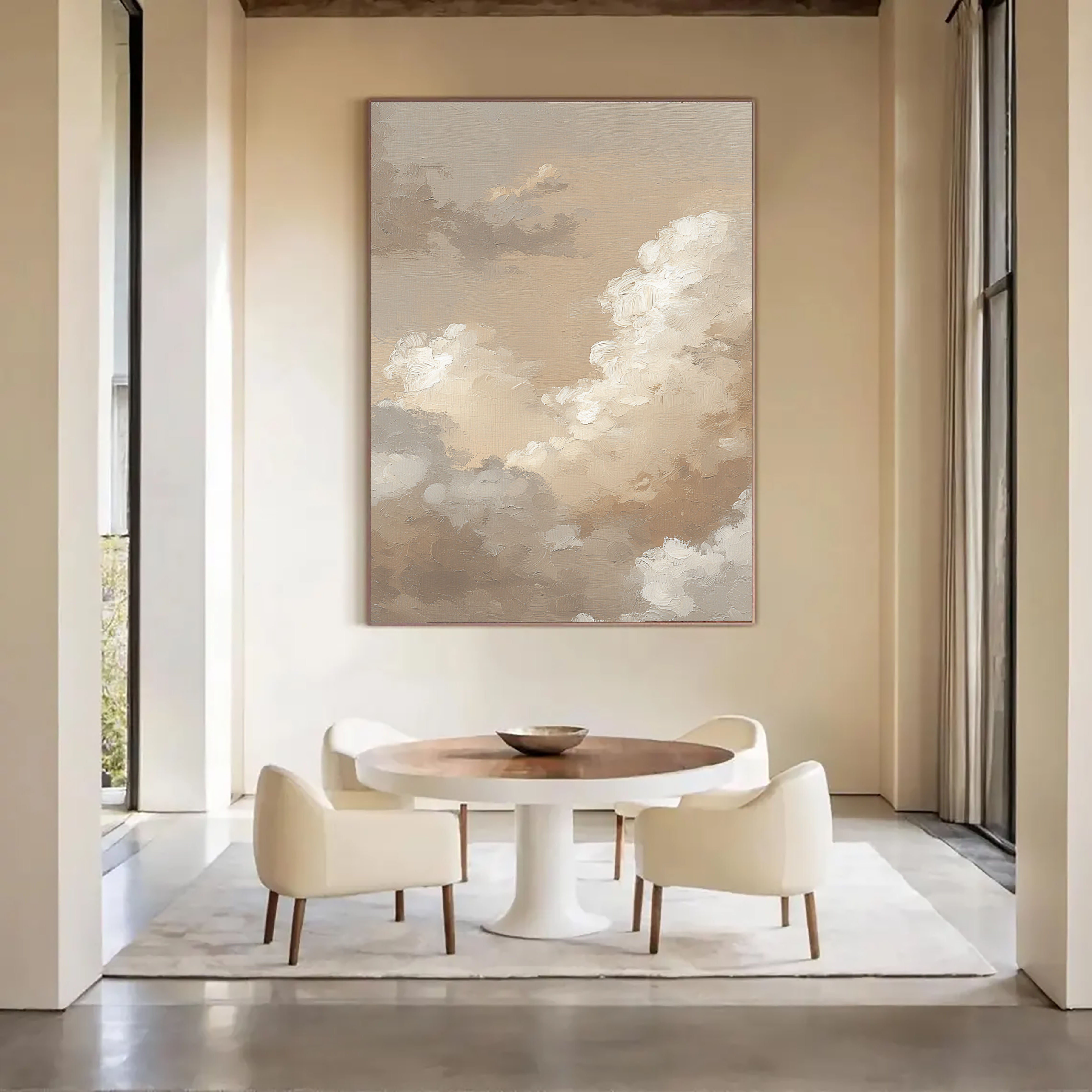 Textured Cloudscapes | Ivory Taupe