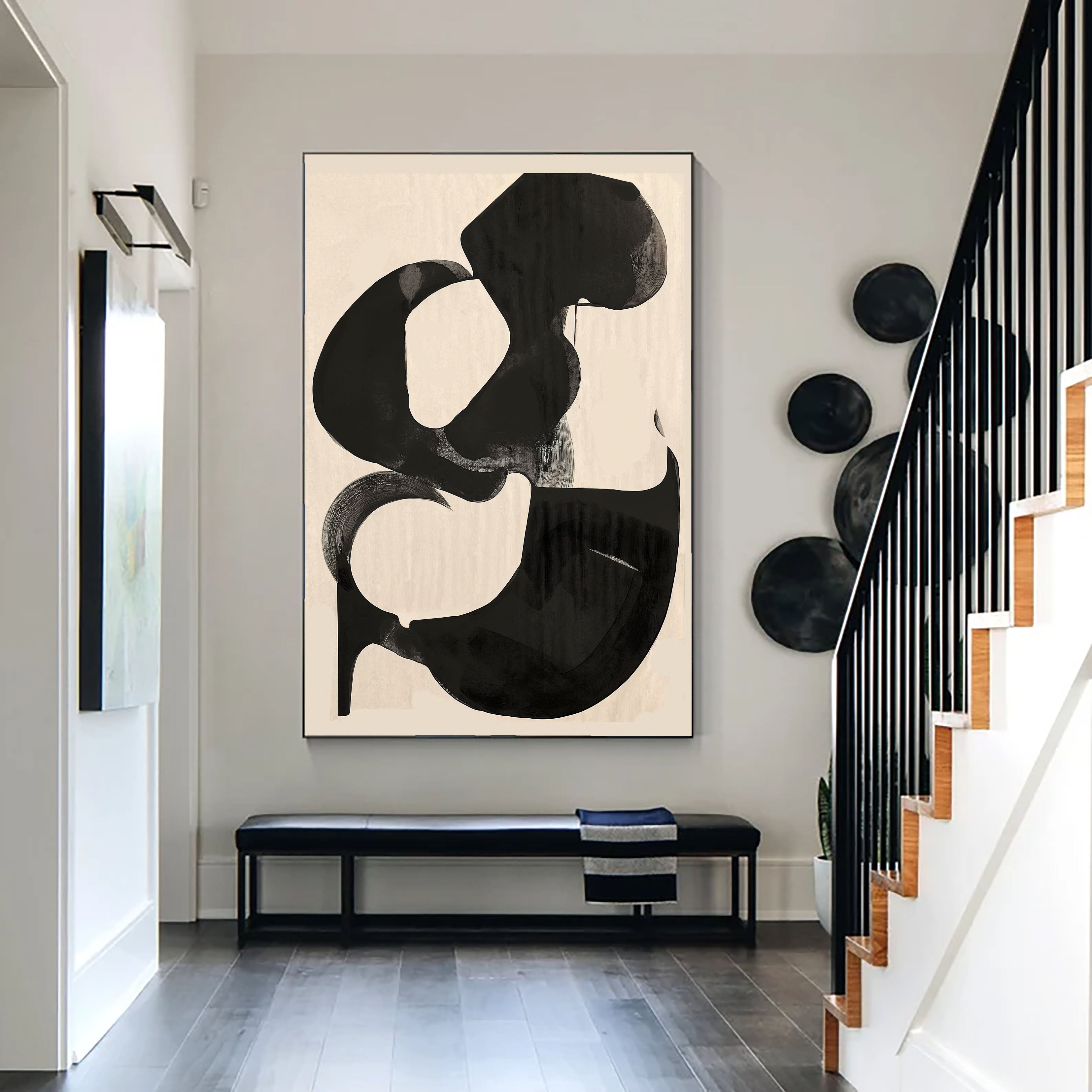 Textured Monochrome Artistry | Black Beige