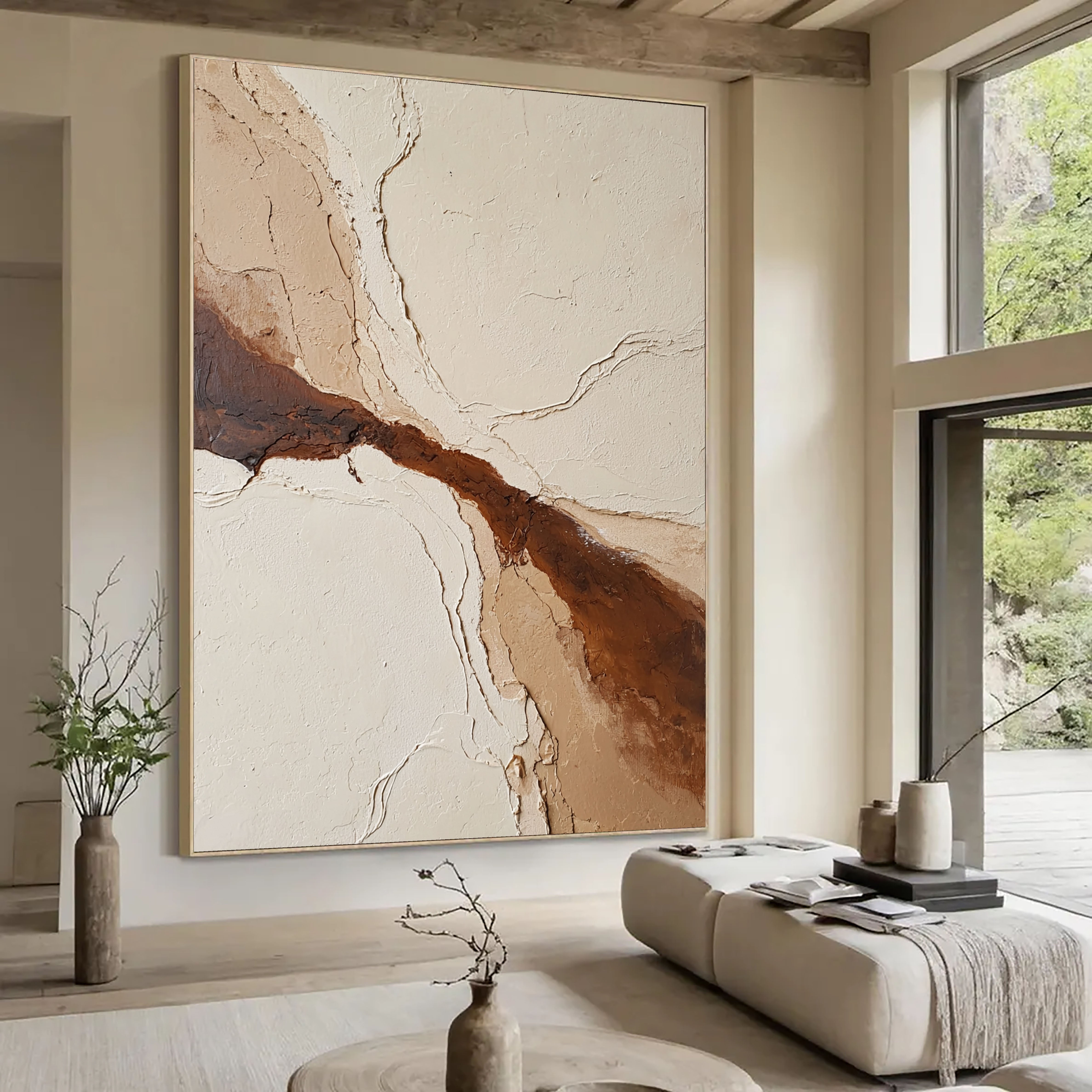 Textured Earthy Veins | Cream Umber