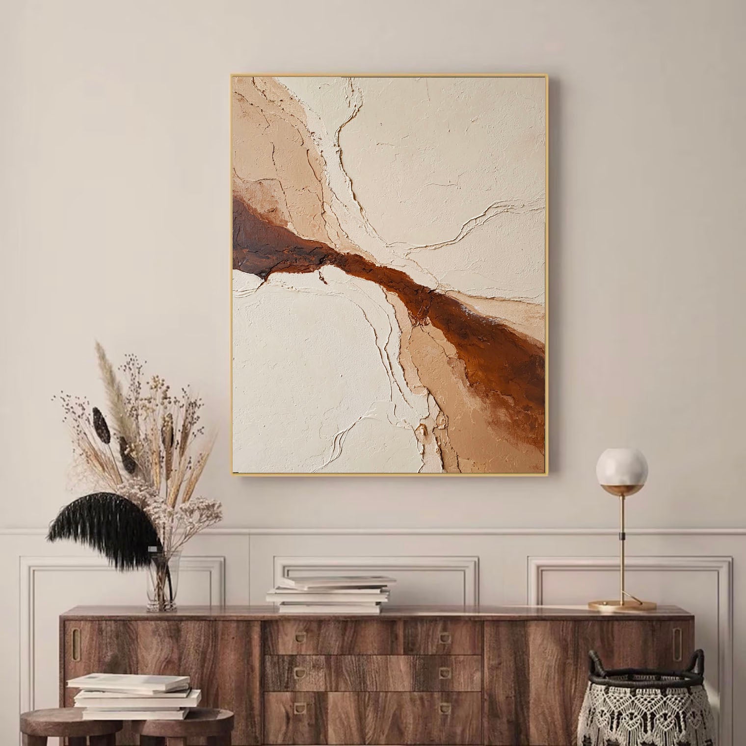 Textured Earthy Veins | Cream Umber