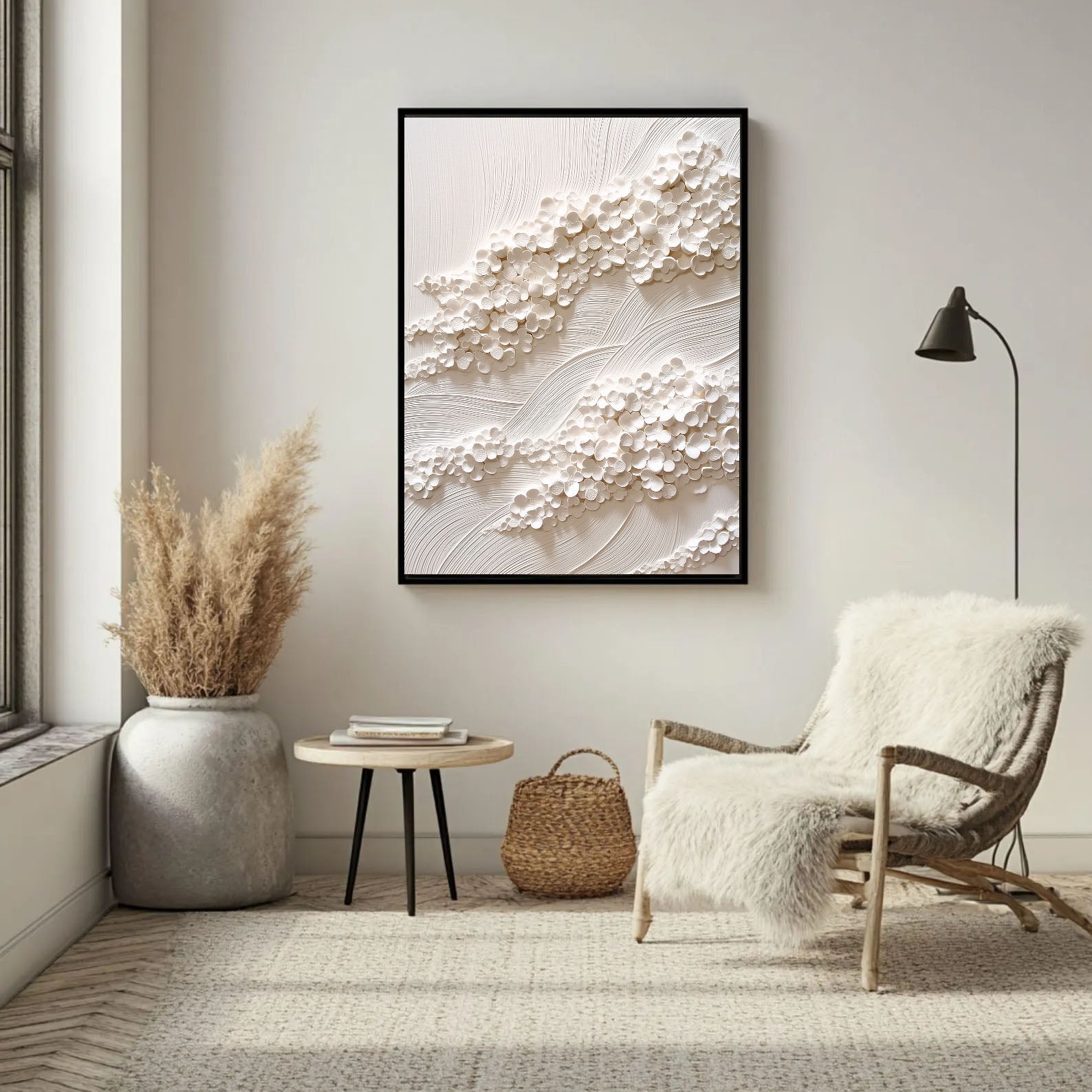 Textured Petal Wave | Ivory Bloom