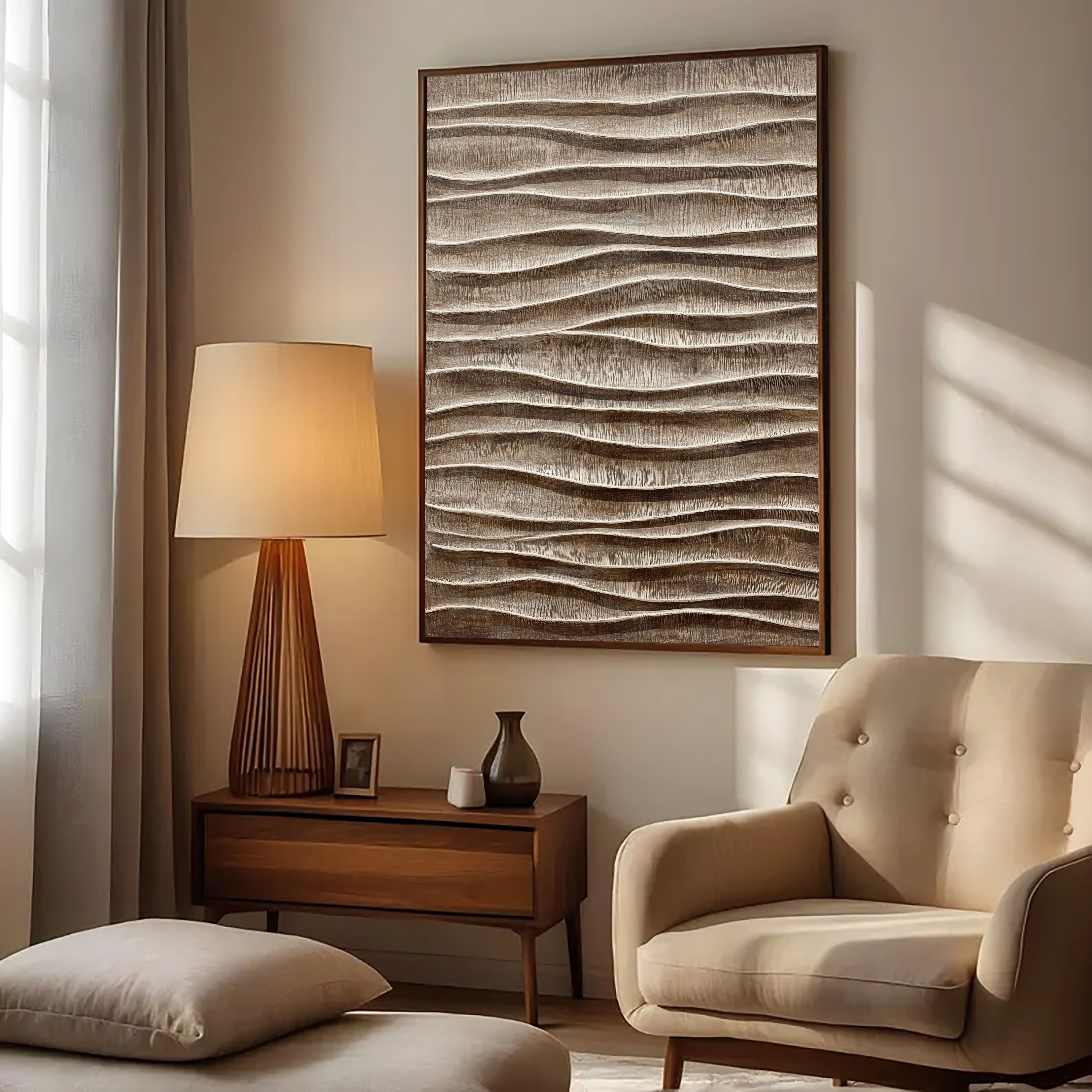 Textured Wavy Serenity | Neutral Swells