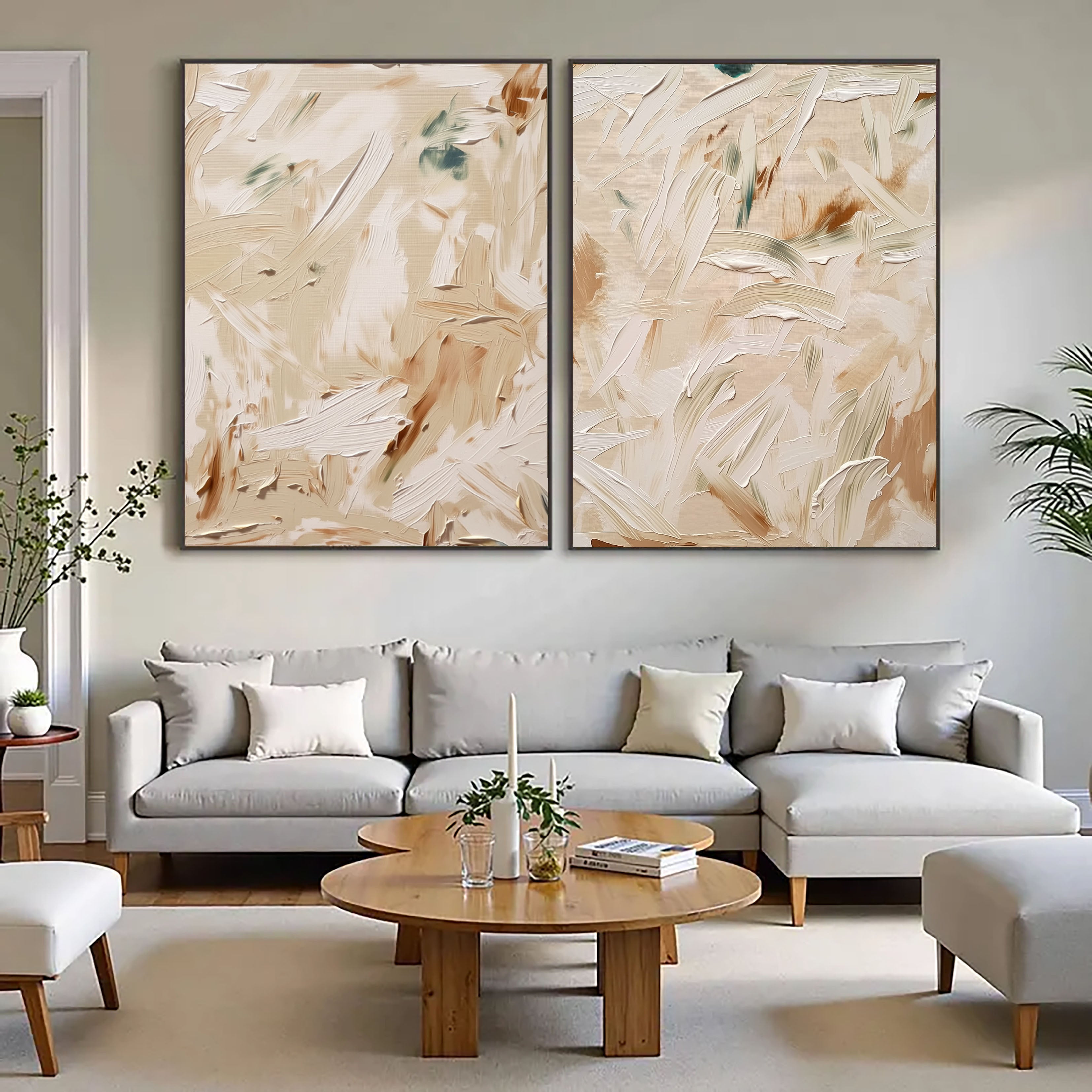 Earthy Brushstroke Harmony | Neutral Tones