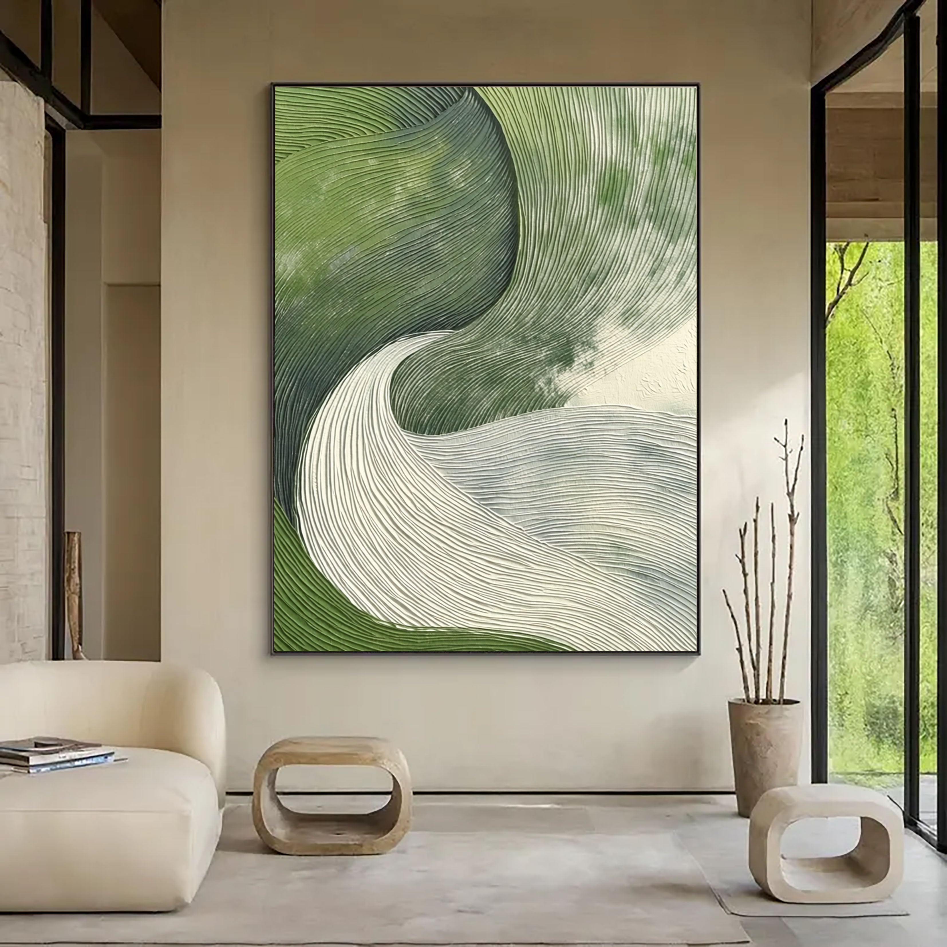 Texturierte Wellen-Ansicht | Grüne Strömungen