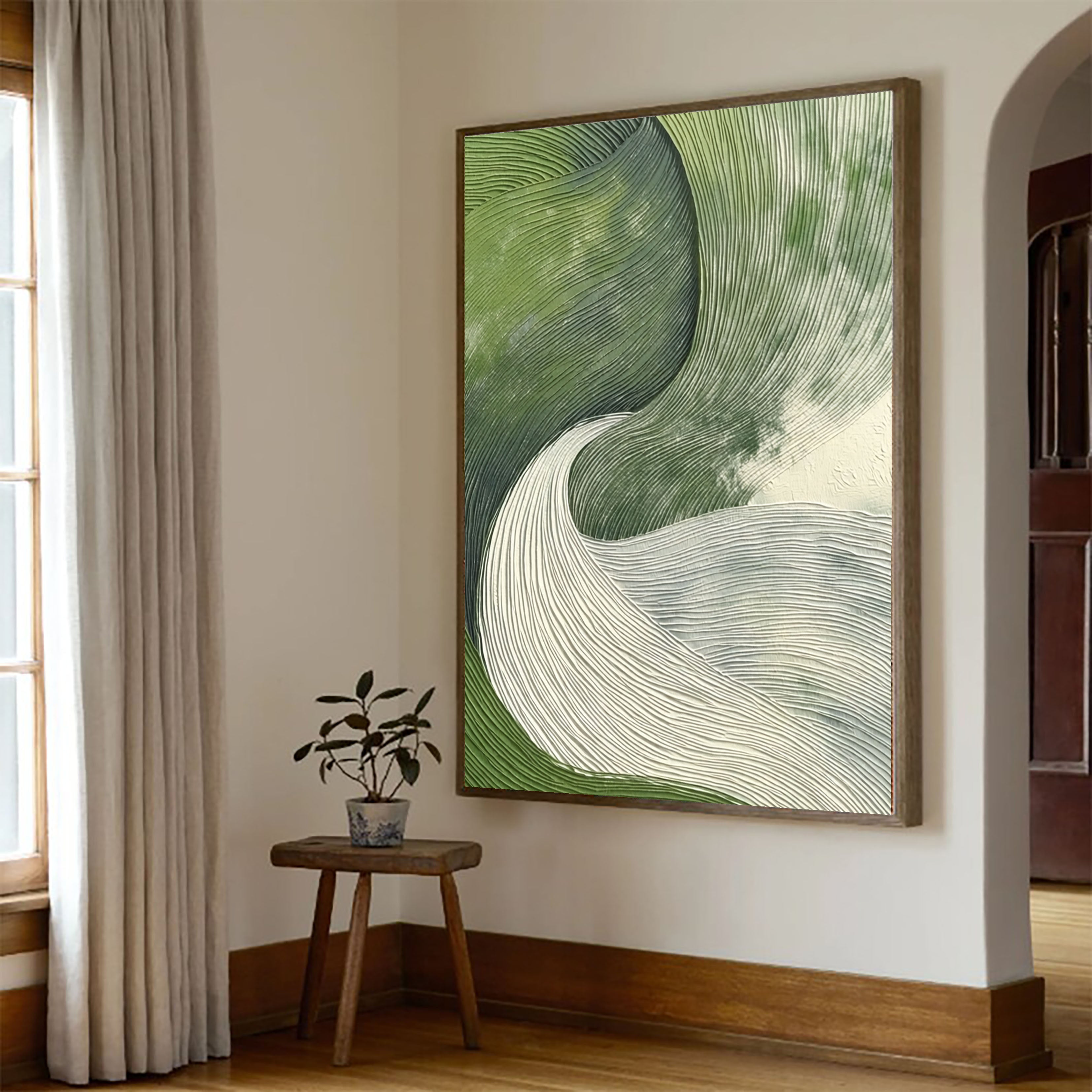 Textured Wave Vista | Green Currents