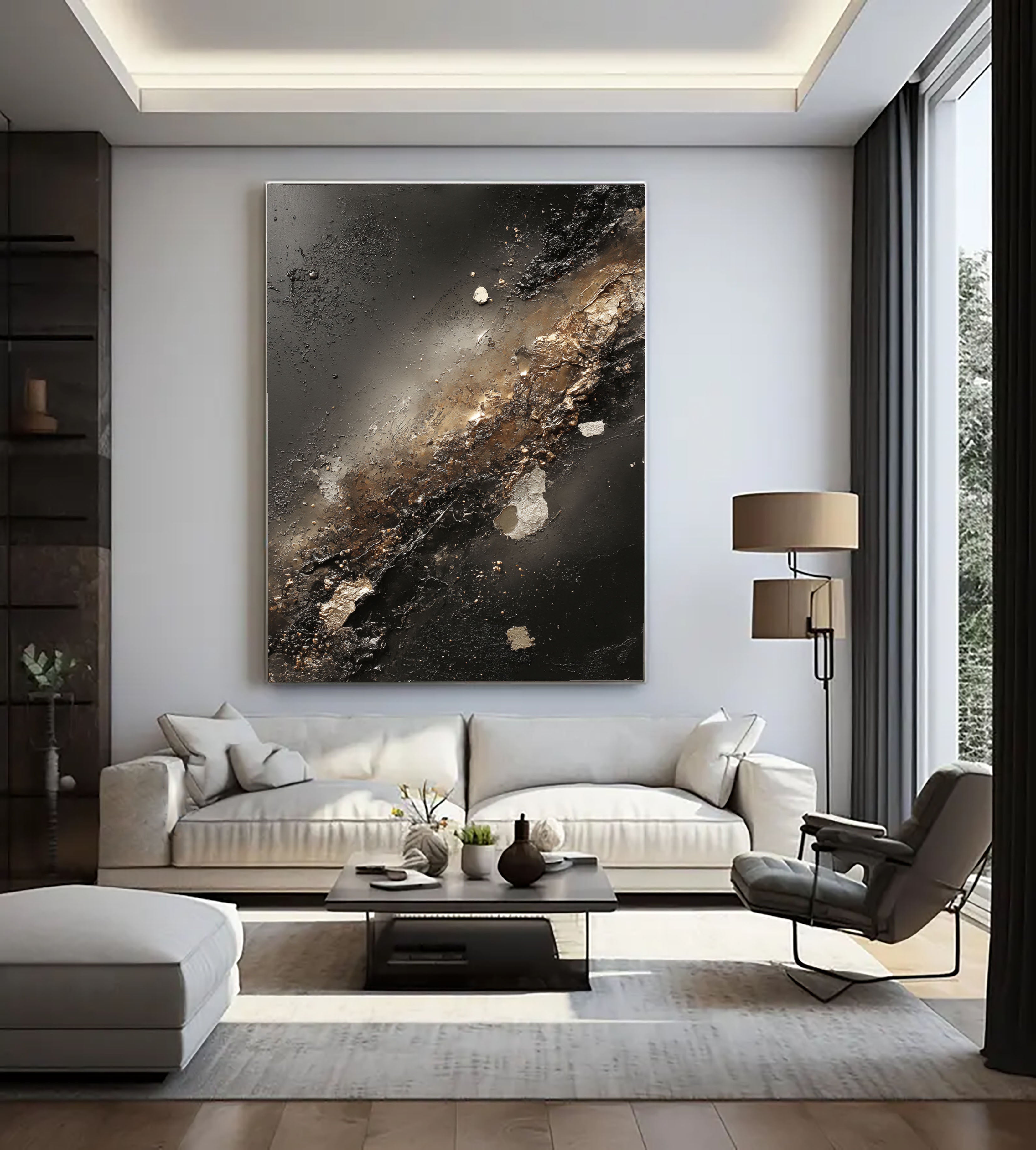 Textured Metallic Veins | Noir Gold