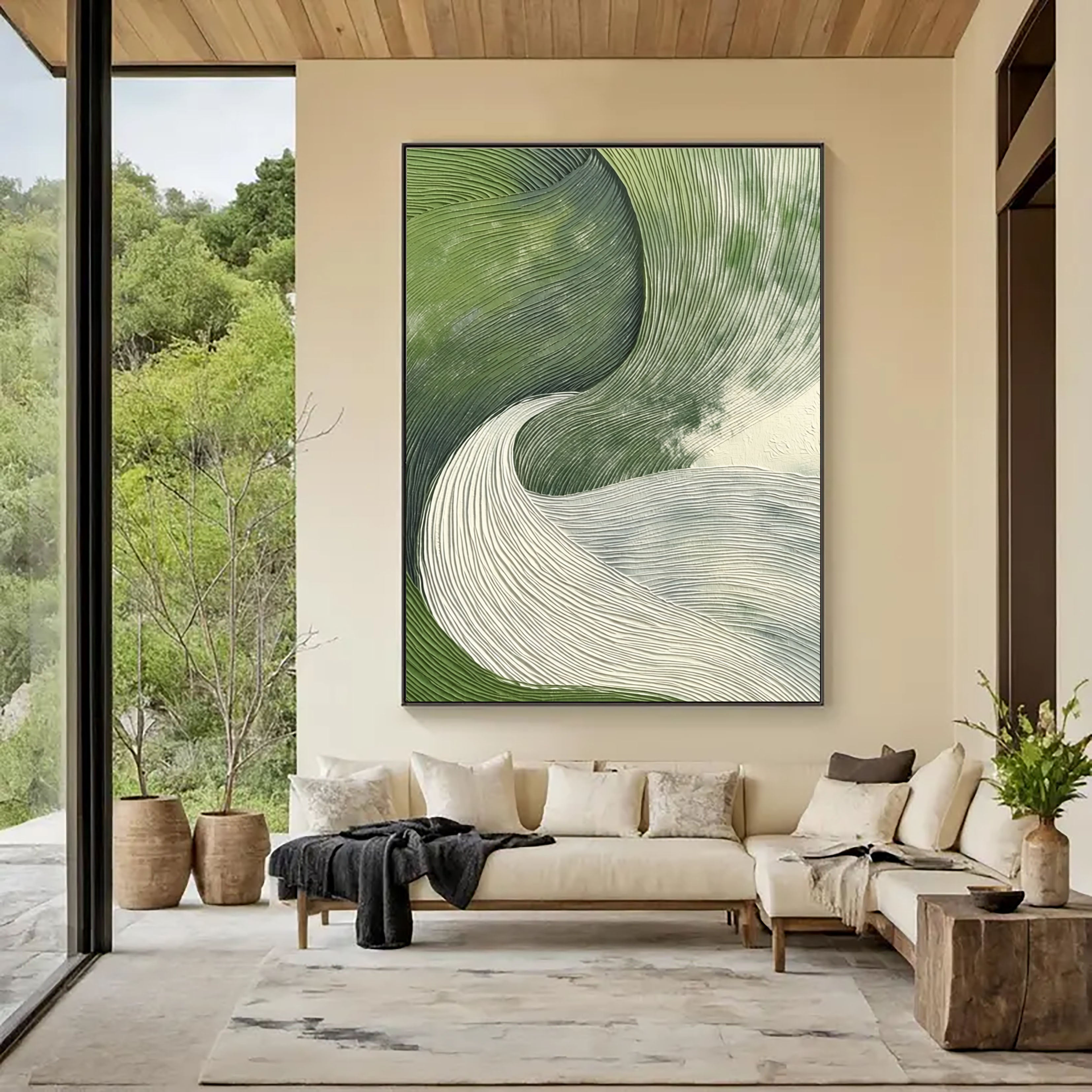 Texturierte Wellen-Ansicht | Grüne Strömungen