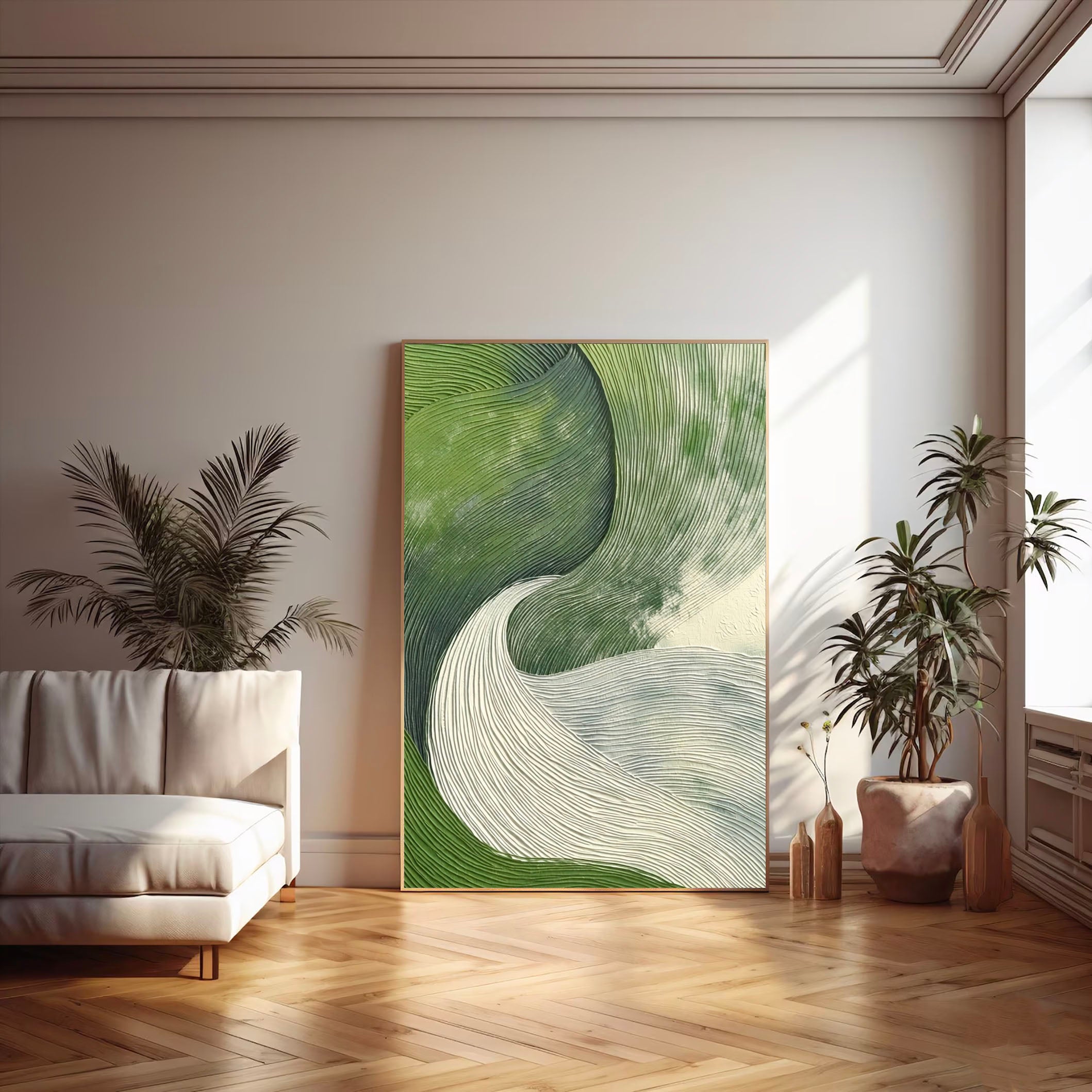 Textured Wave Vista | Green Currents
