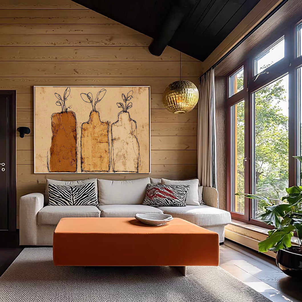 Textured Neutral Vases | Terracotta Ivory