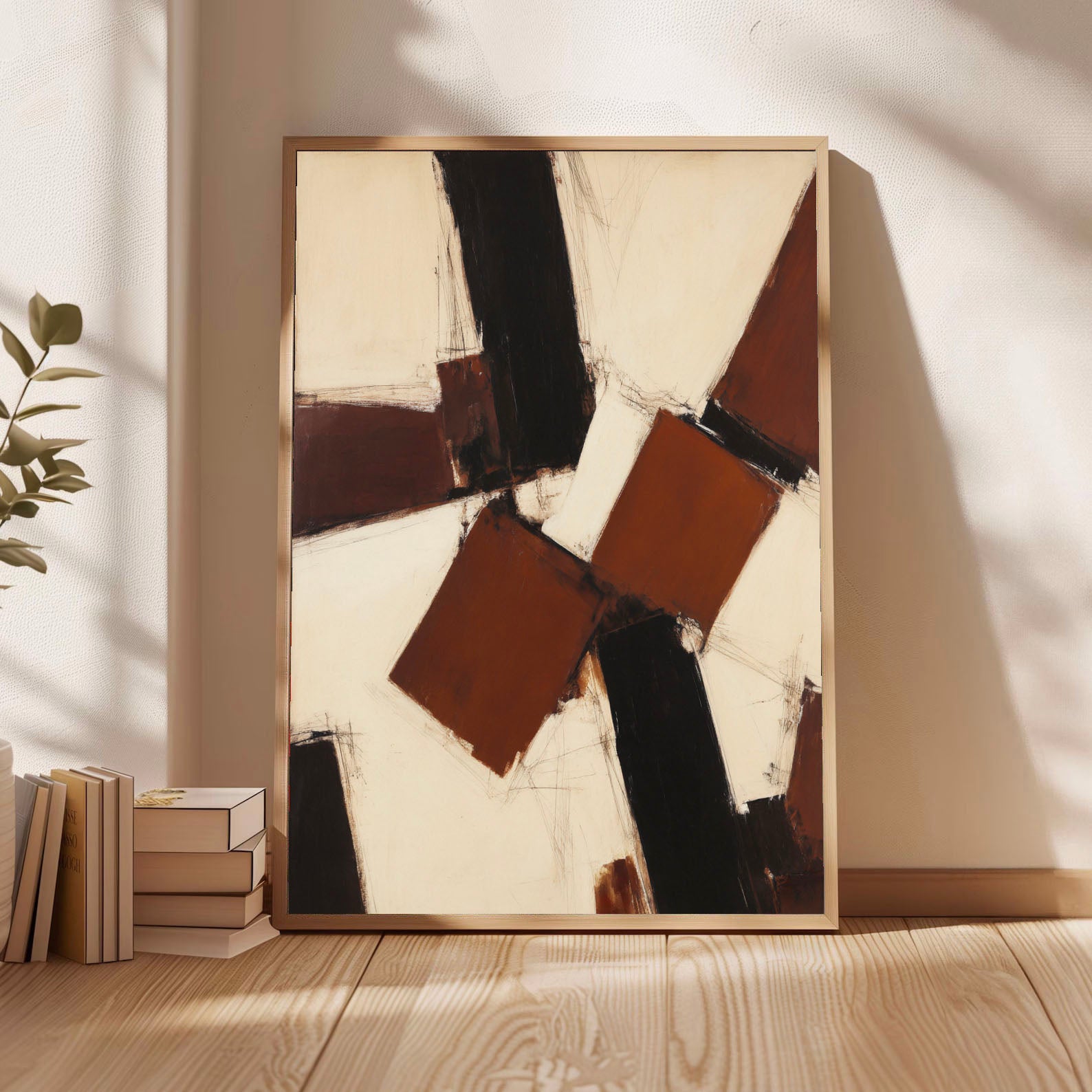 Textured Geometric Blocks | Chestnut Ivory