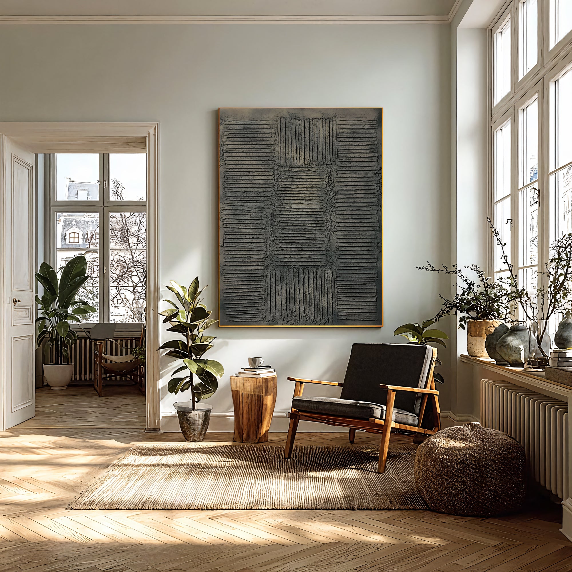 Textured Charcoal Depth | Gray Layers