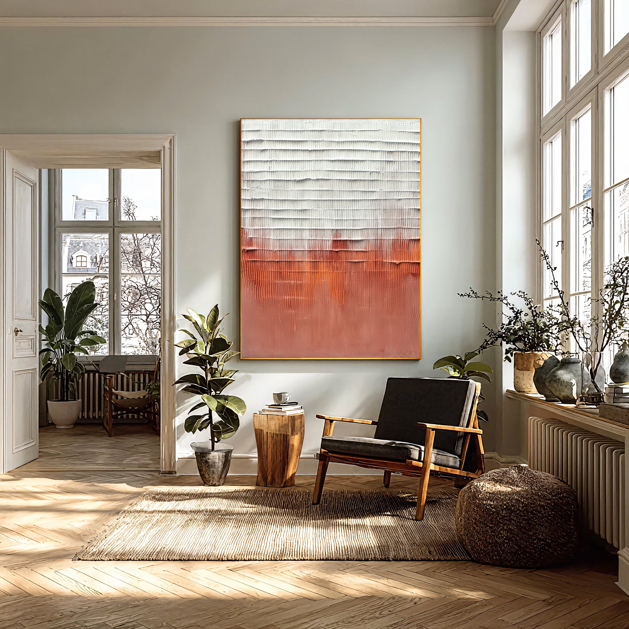 Textured Rust Elegance | Coral Hues