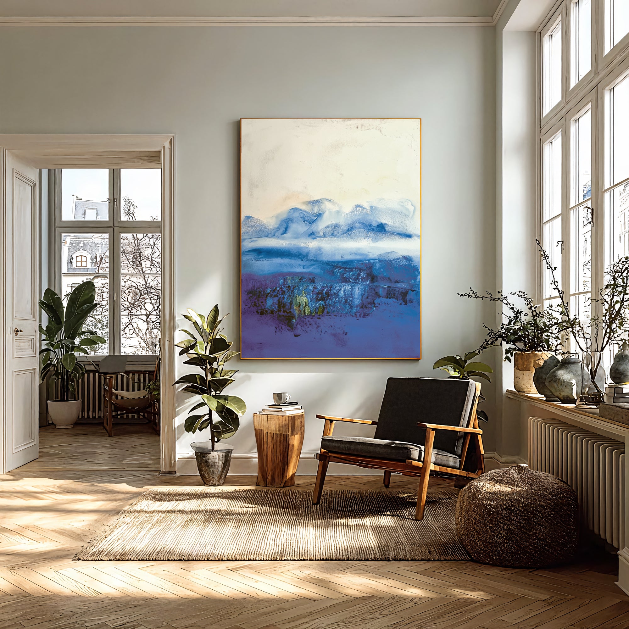 Textured Azure Sophistication | Blue Purple