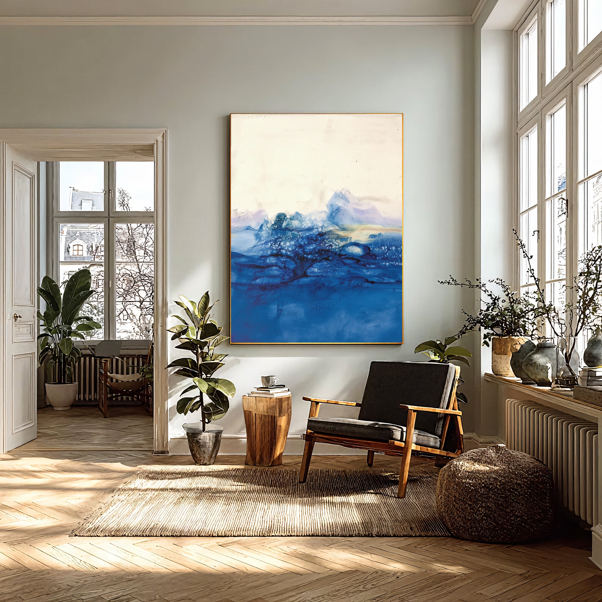 Textured Azure Elegance | Blue White