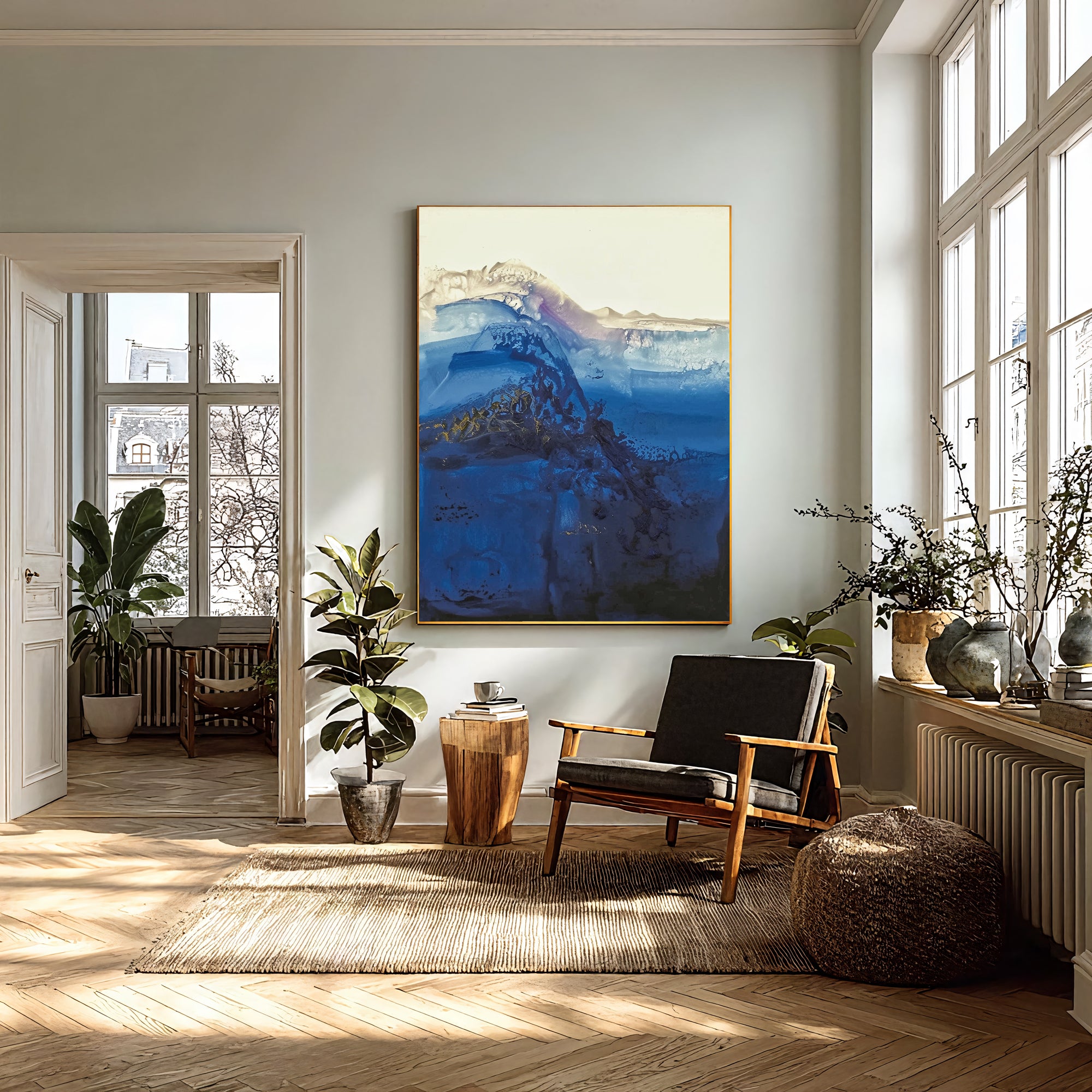 Textured Wave Opulence | Blue Gold