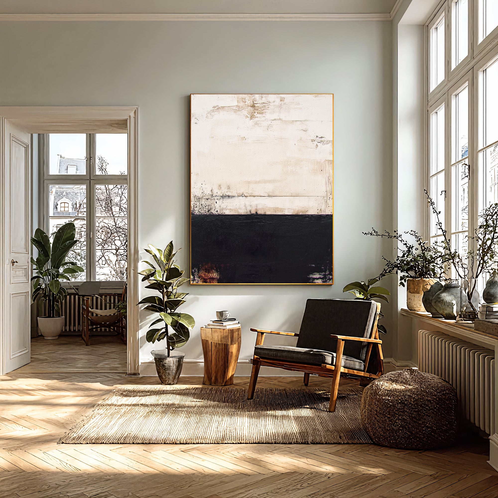 Textured Beige Contrast | Ebony Hues