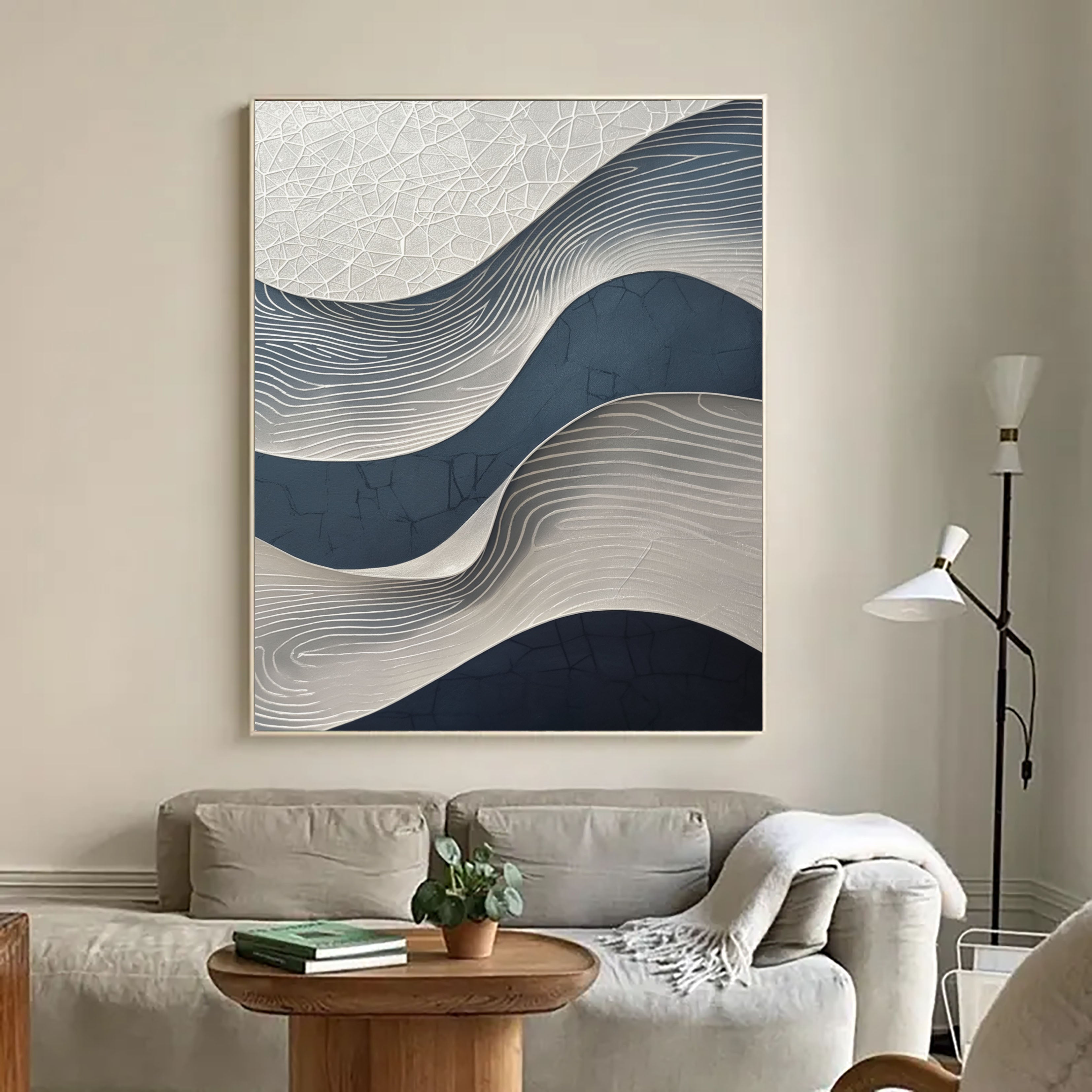 Textured Wave Serenity | Indigo Flow
