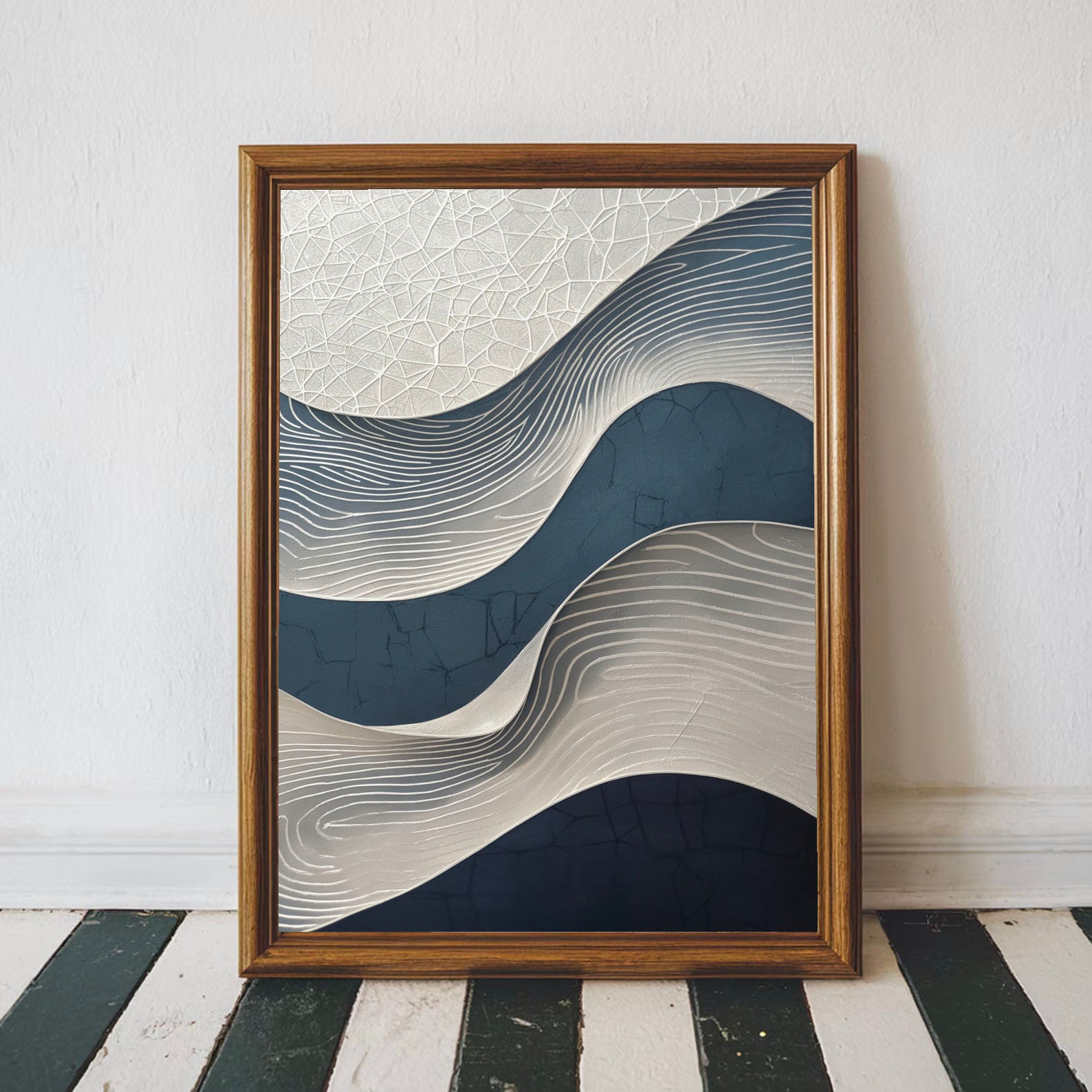 Textured Wave Serenity | Indigo Flow