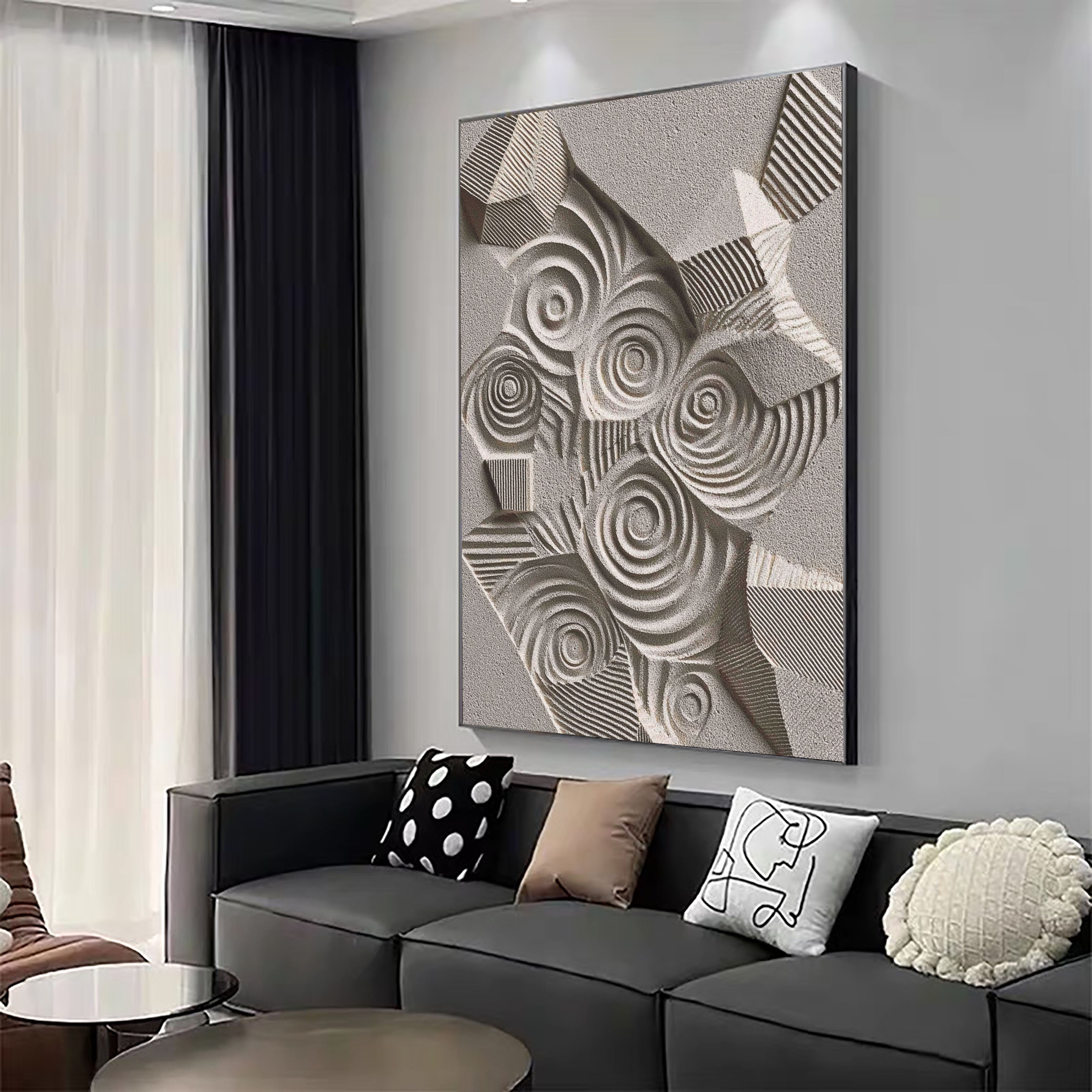 Textured Spiral Motifs | Neutral Greys