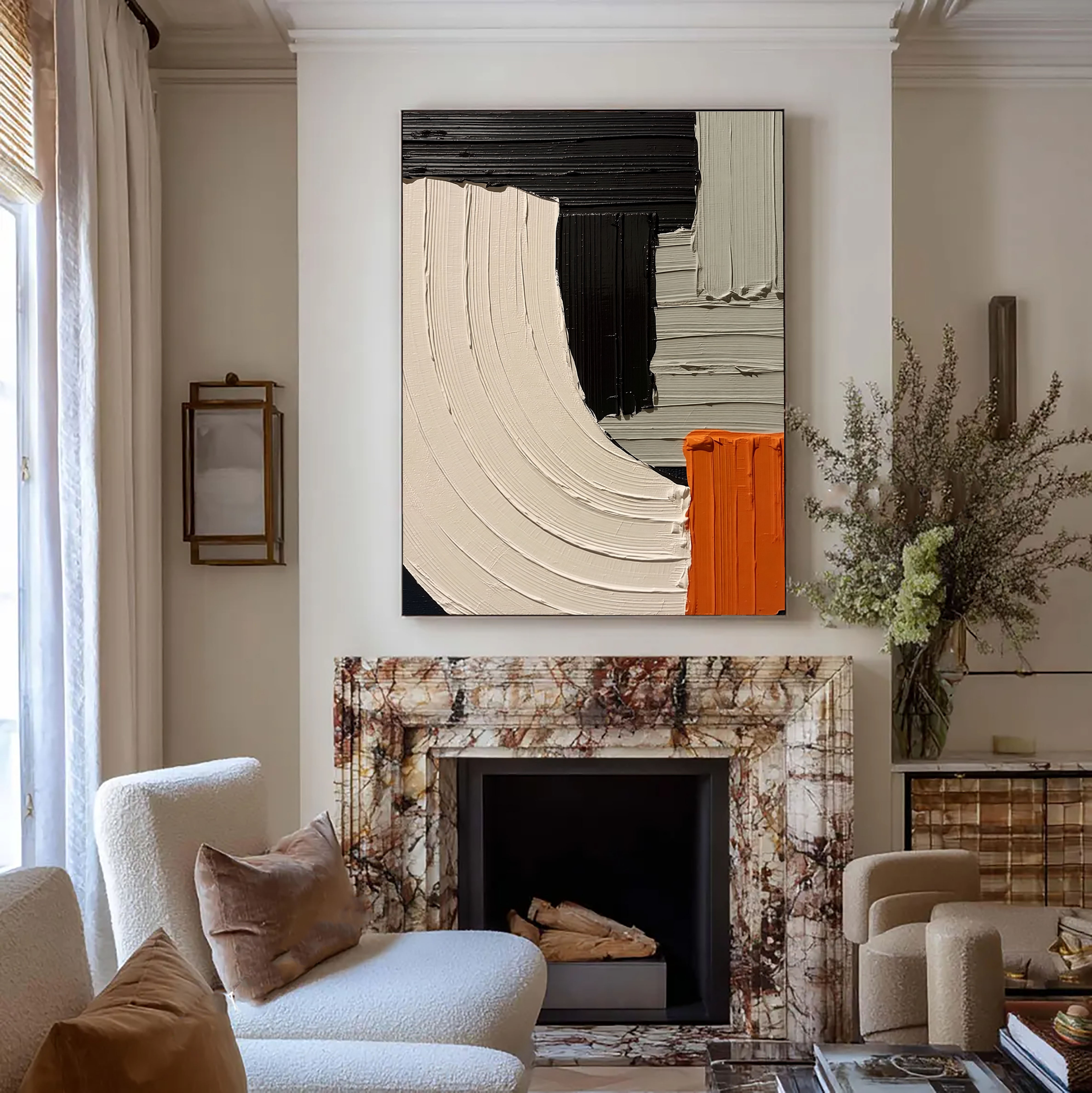 Textured Arc Dynamics | Tangerine Accent