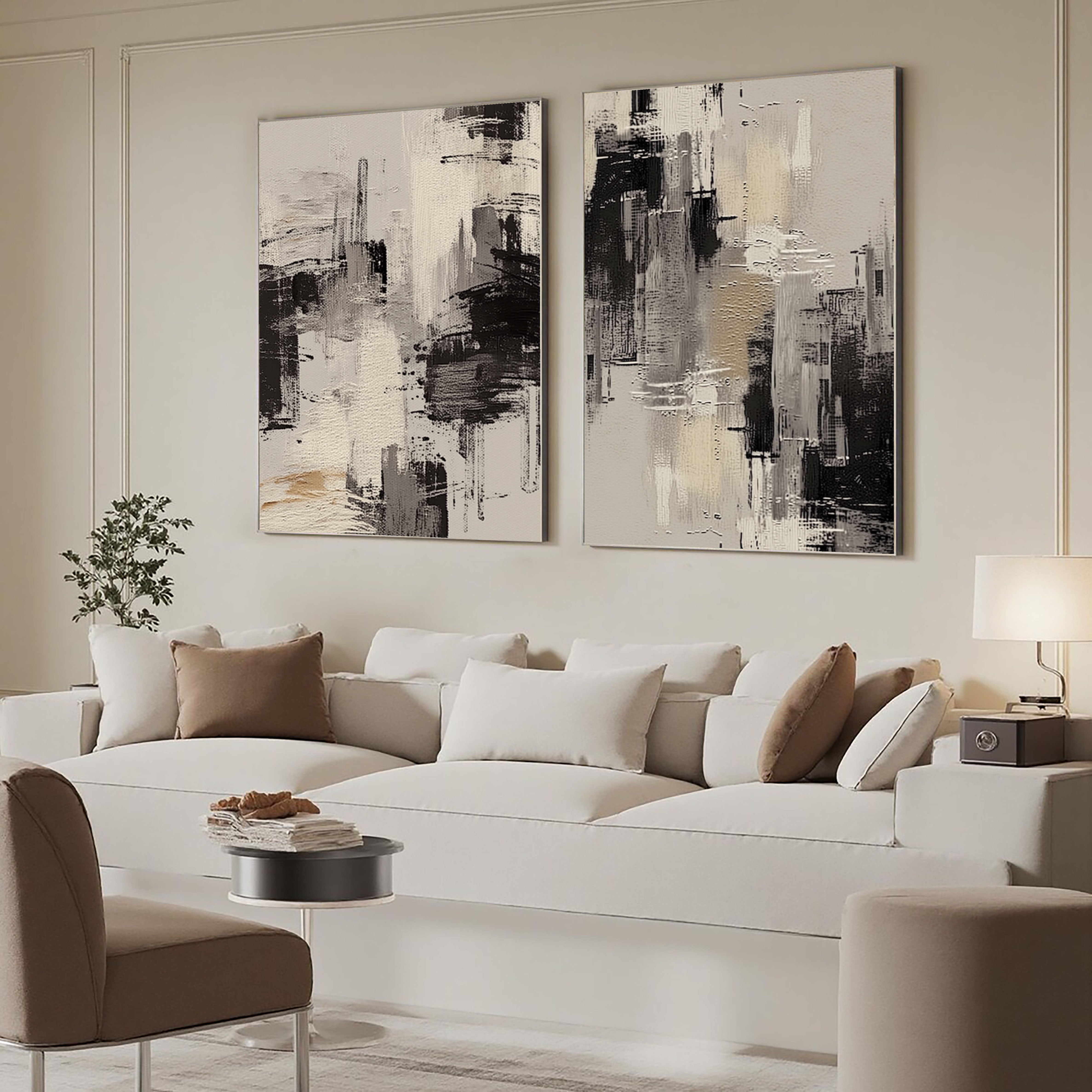 Minimalist Monochrome Brushstrokes | Urban Echo