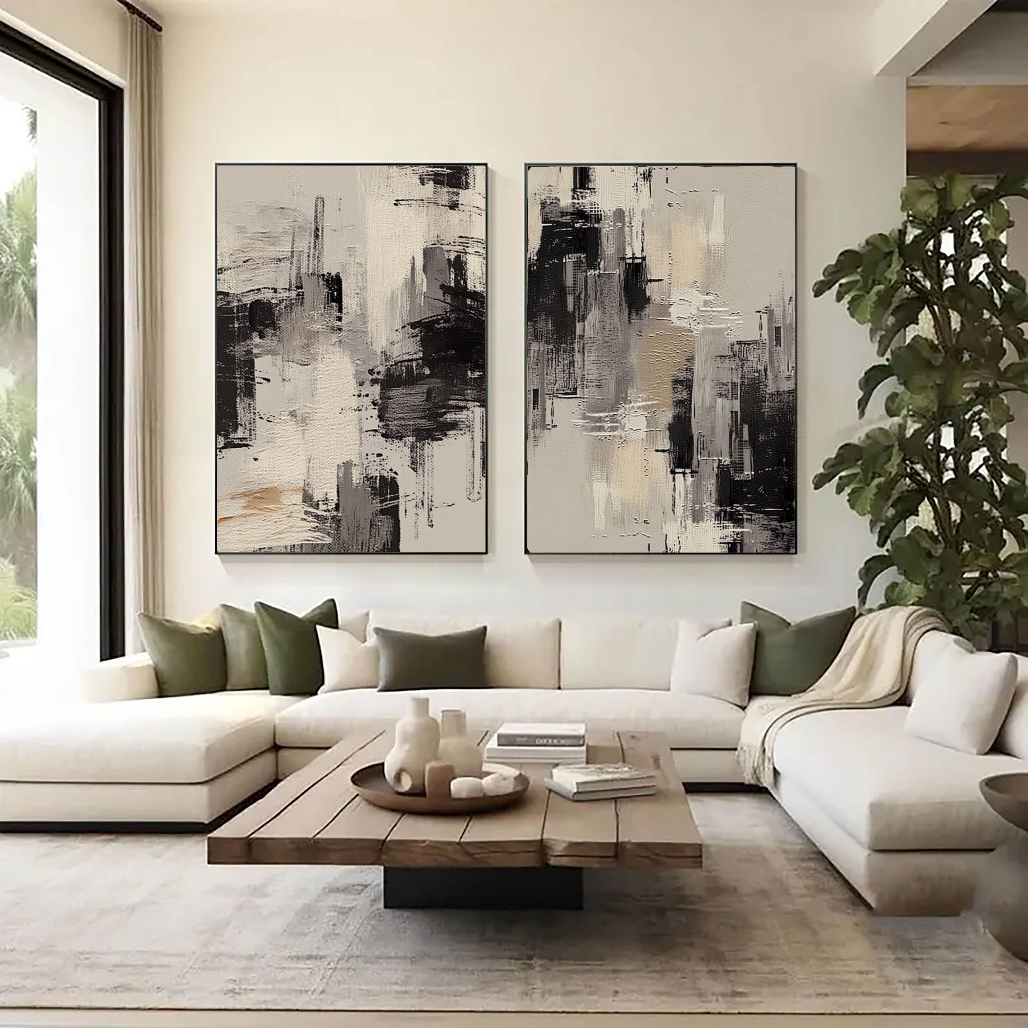 Minimalist Monochrome Brushstrokes | Urban Echo