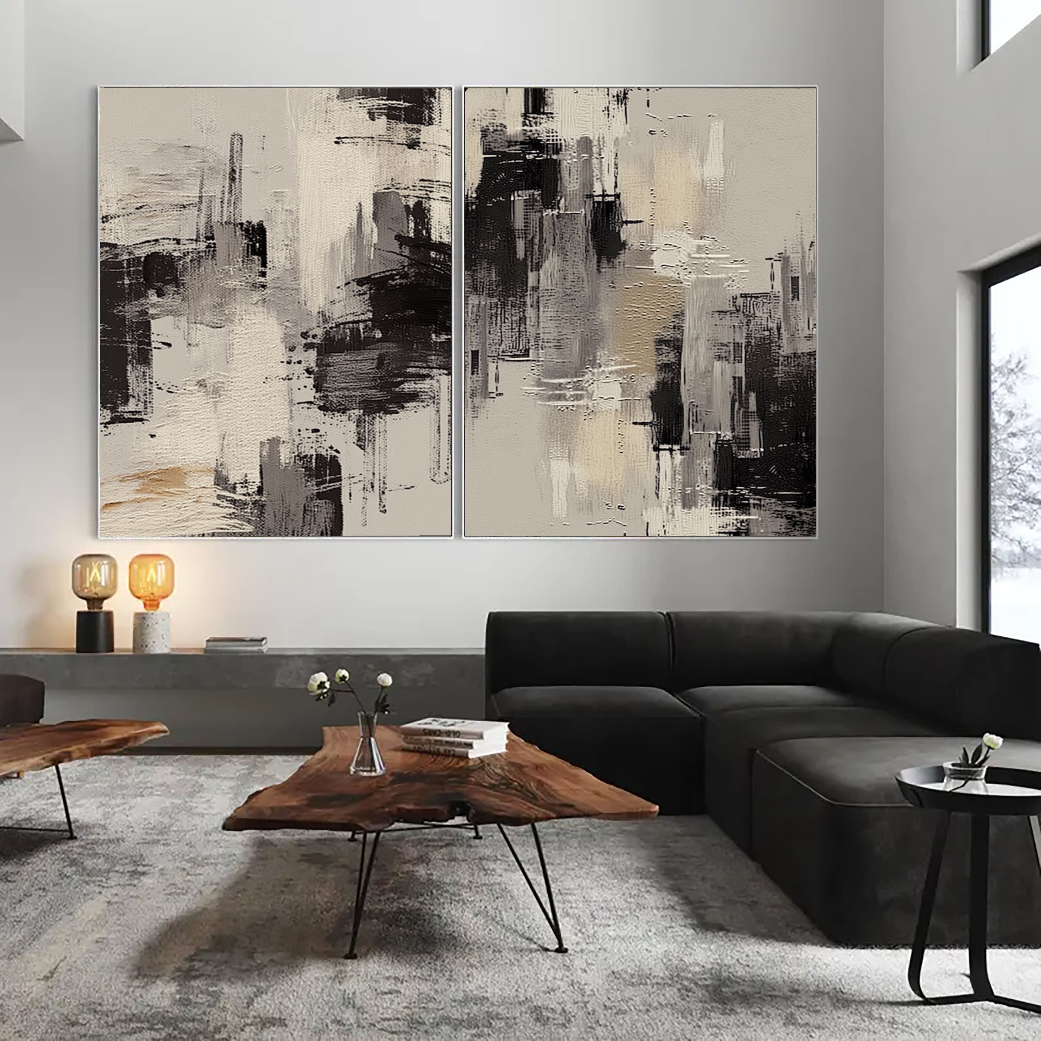 Minimalist Monochrome Brushstrokes | Urban Echo