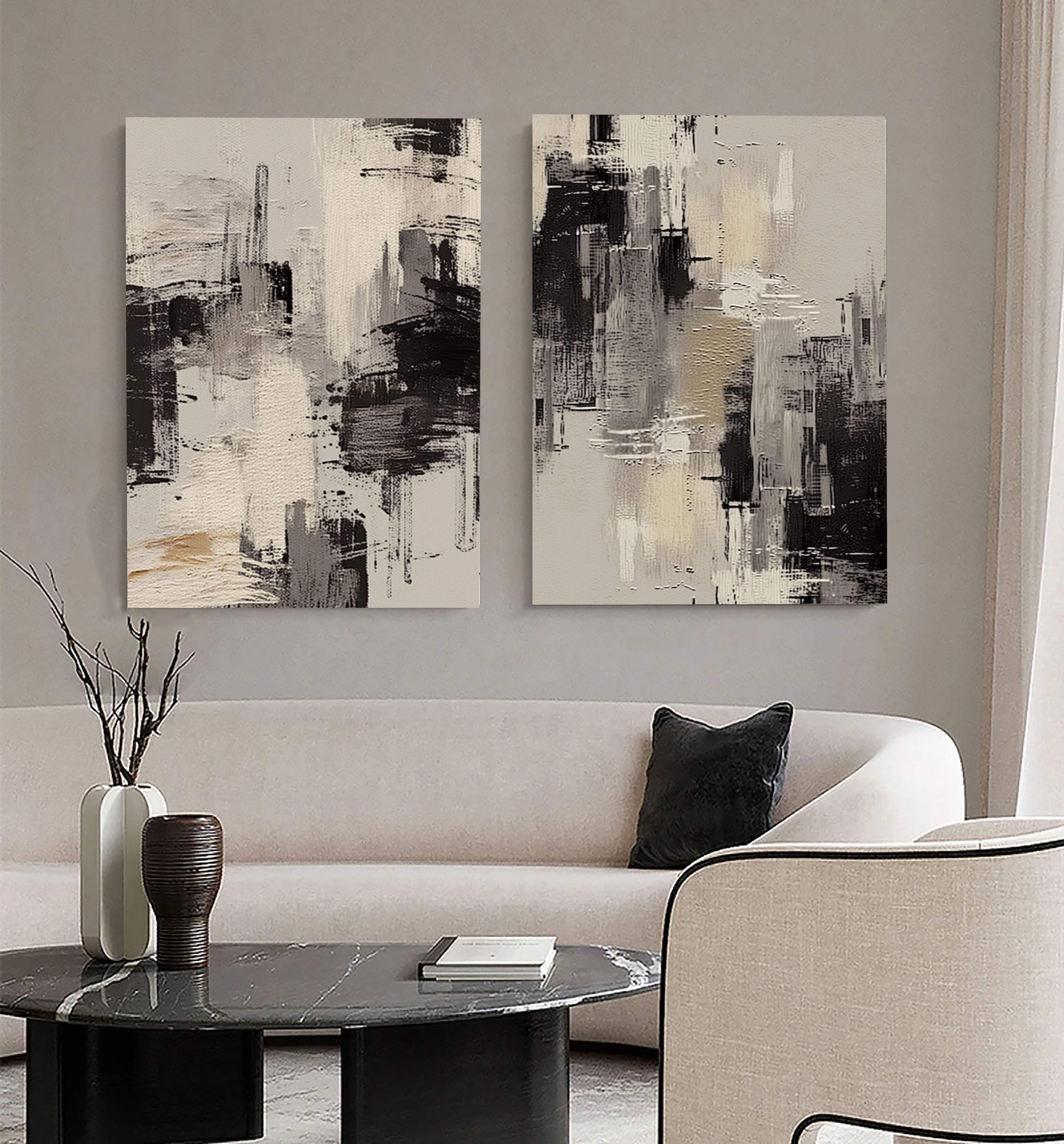 Minimalist Monochrome Brushstrokes | Urban Echo