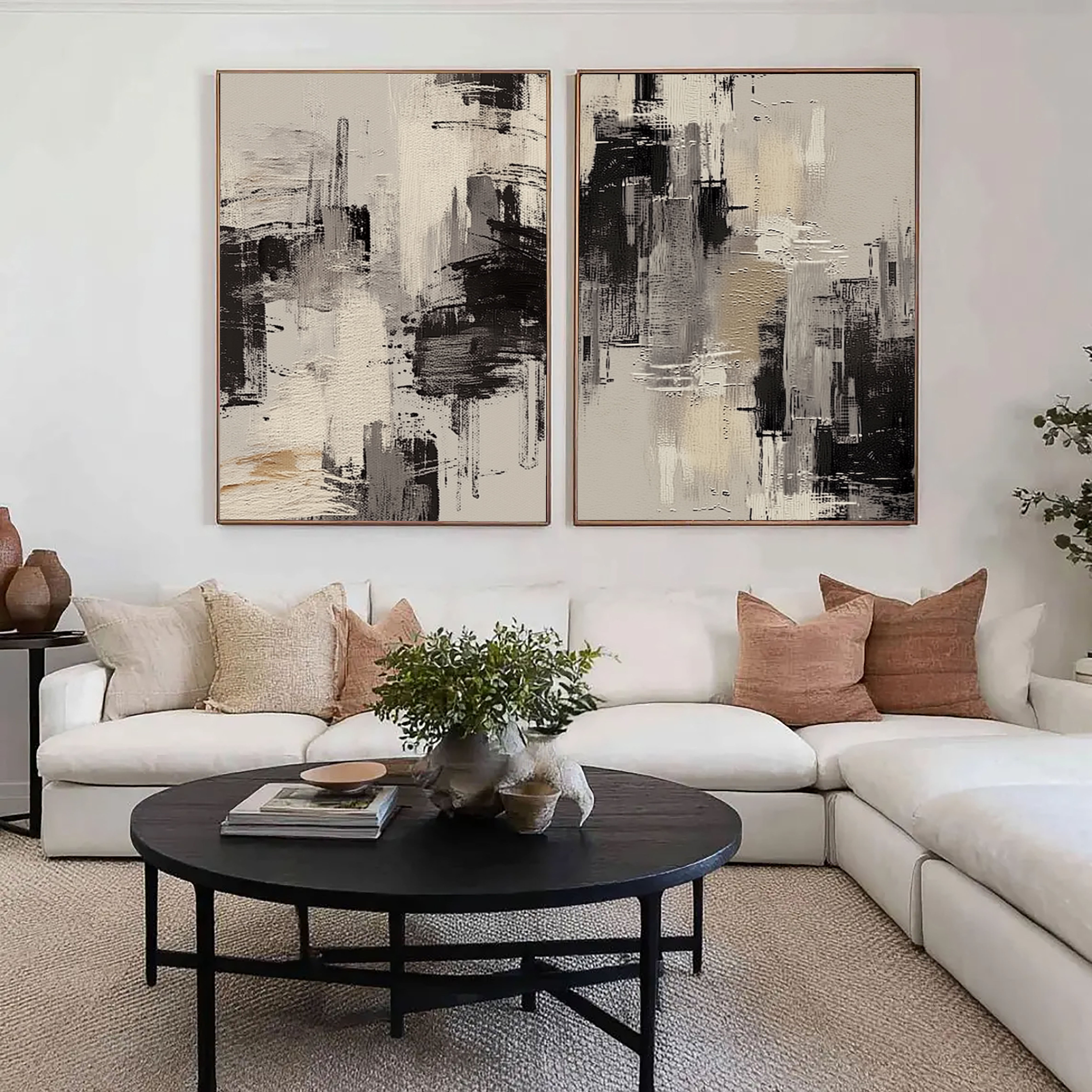 Minimalist Monochrome Brushstrokes | Urban Echo