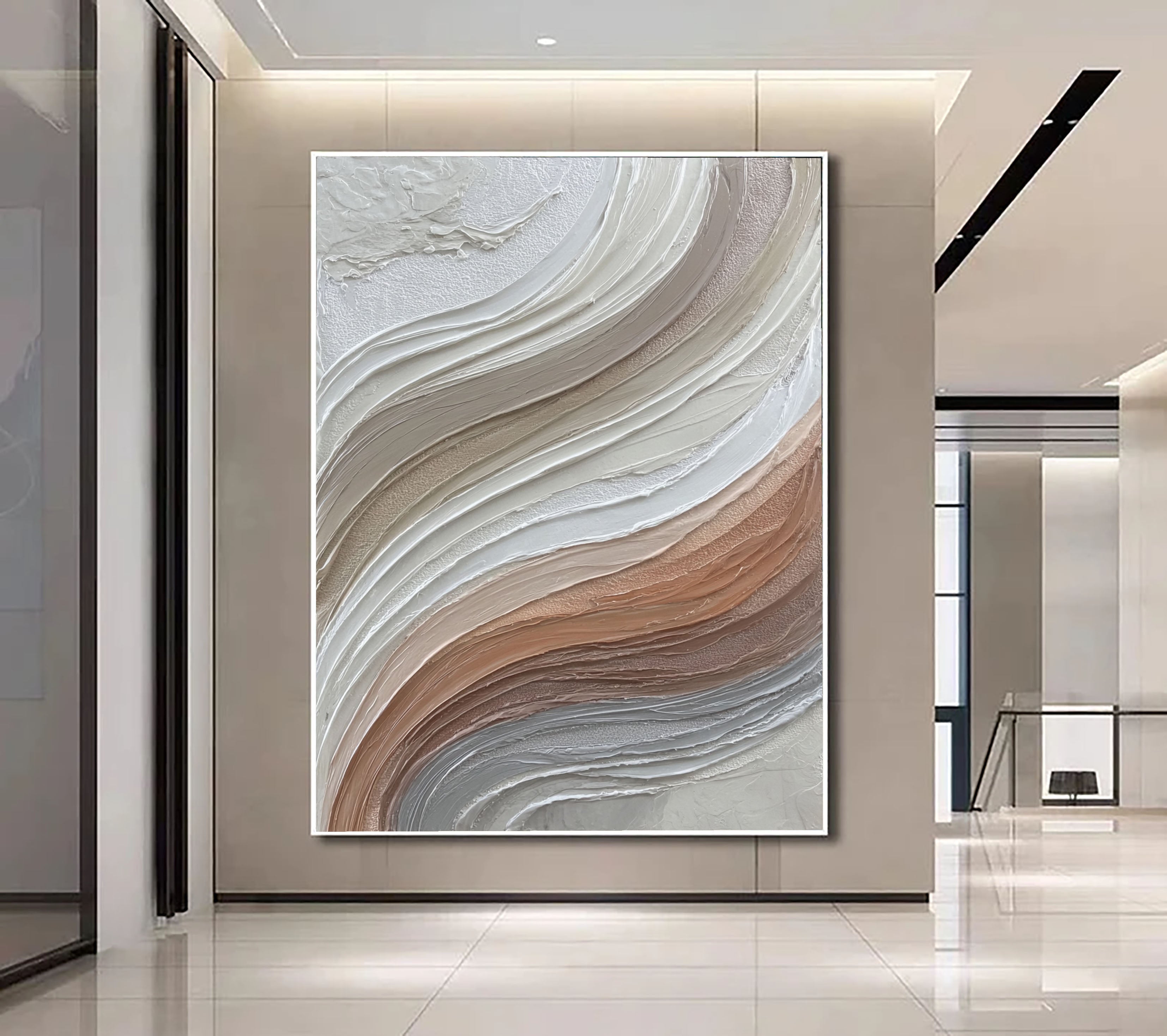 Textured Wave Serenity | Neutral Swirl
