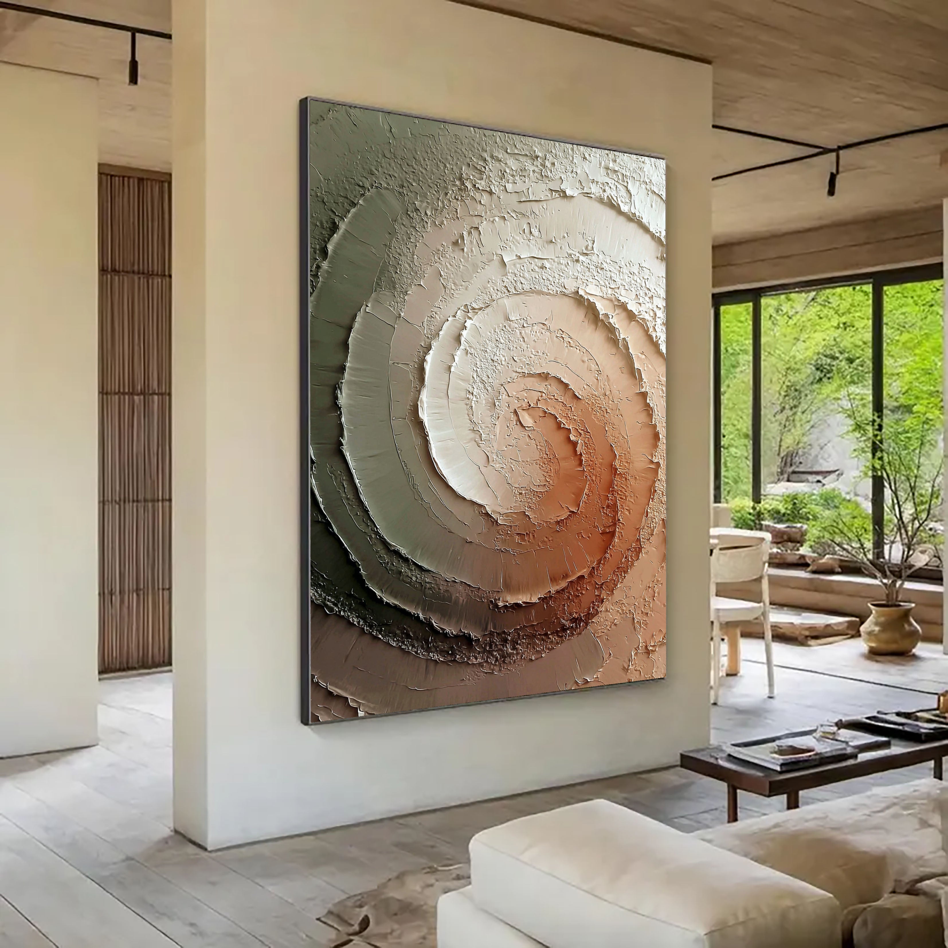 Textured Spiral Depth | Earthy Swirl