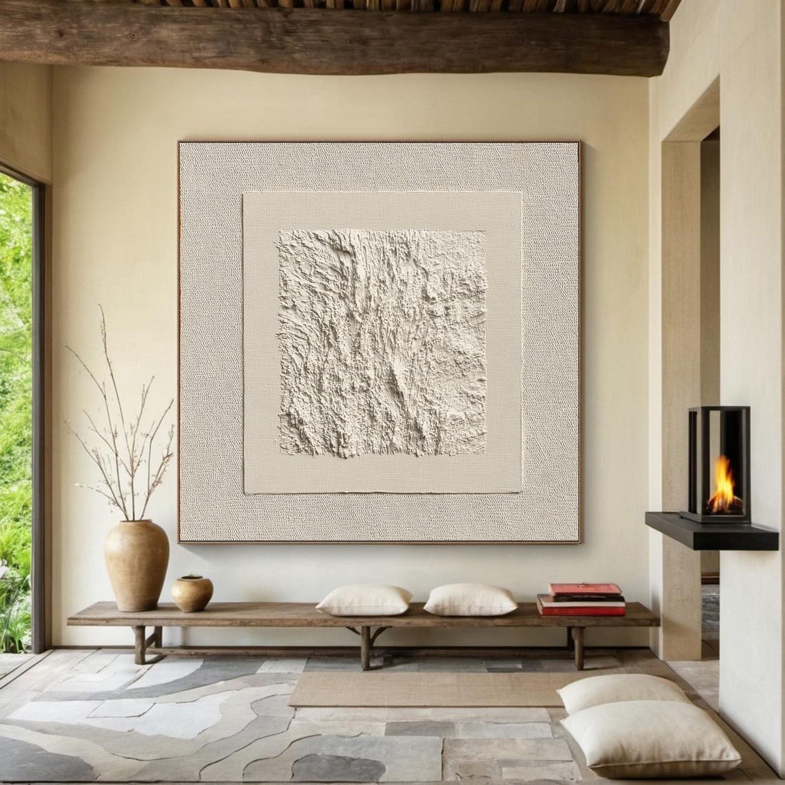 Textured White Relief | Inner Square