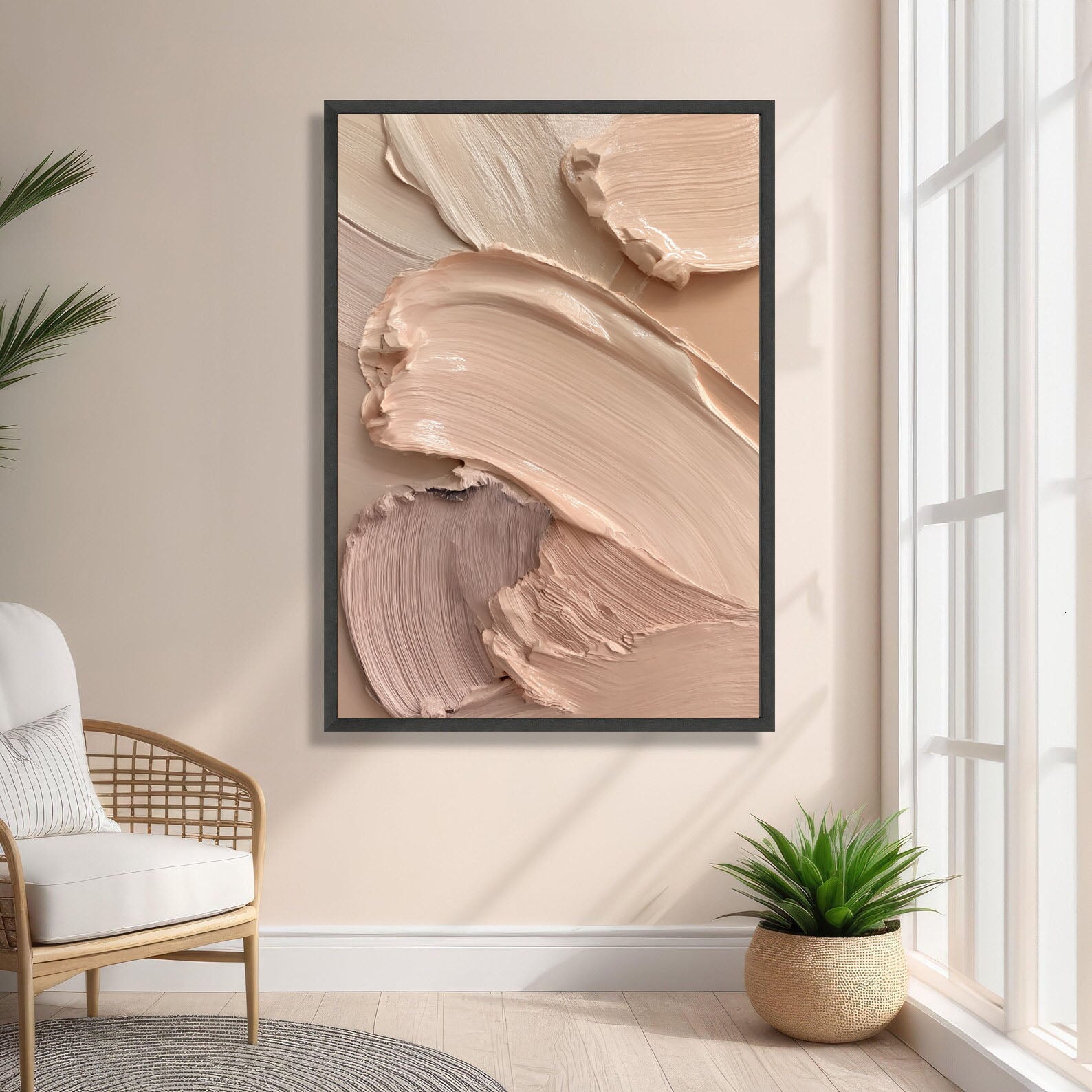 Textured Blush Opulence | Soft Swirls