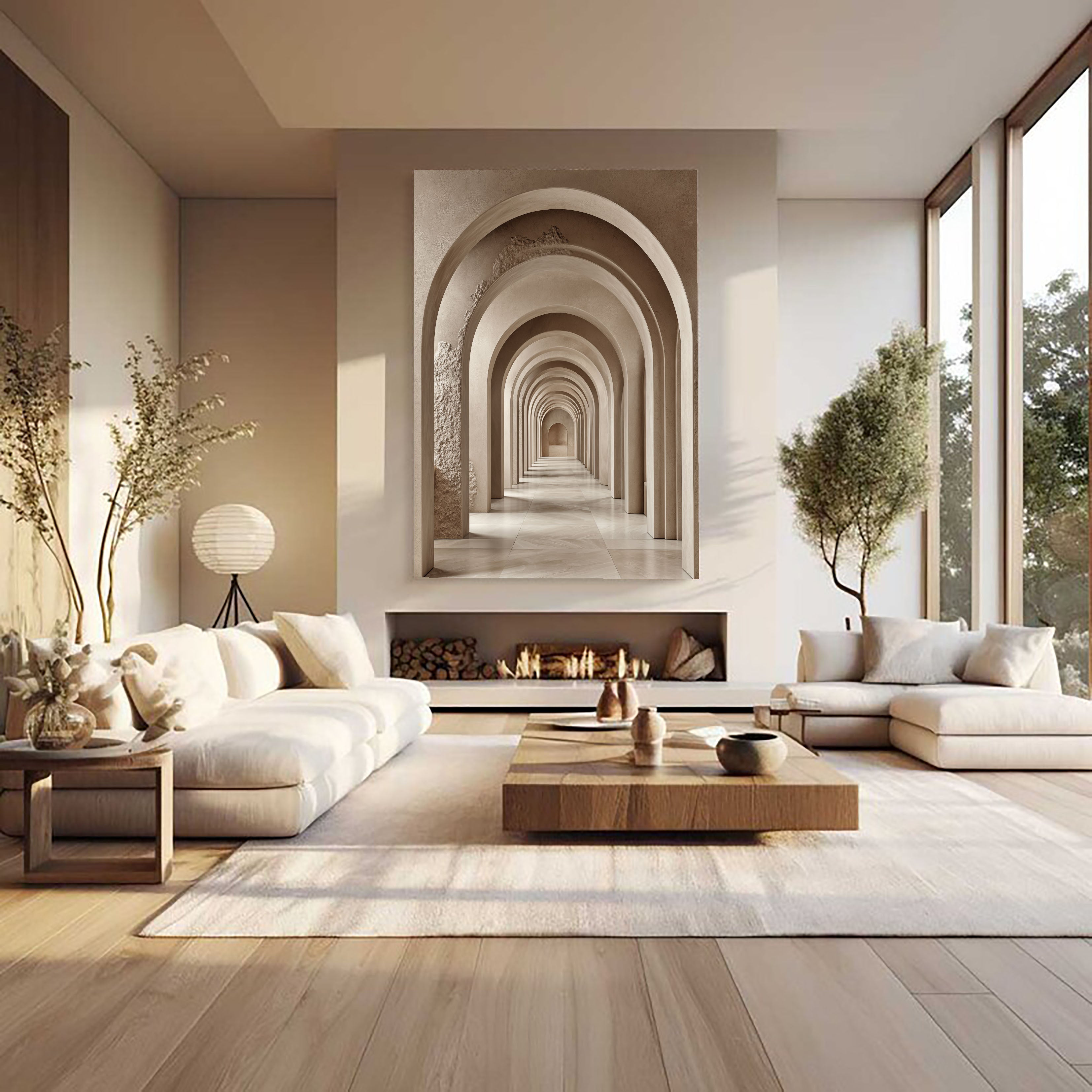 Textured Archway Serenity | Neutral Corridors