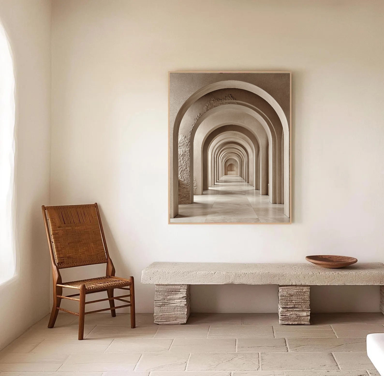 Textured Archway Serenity | Neutral Corridors