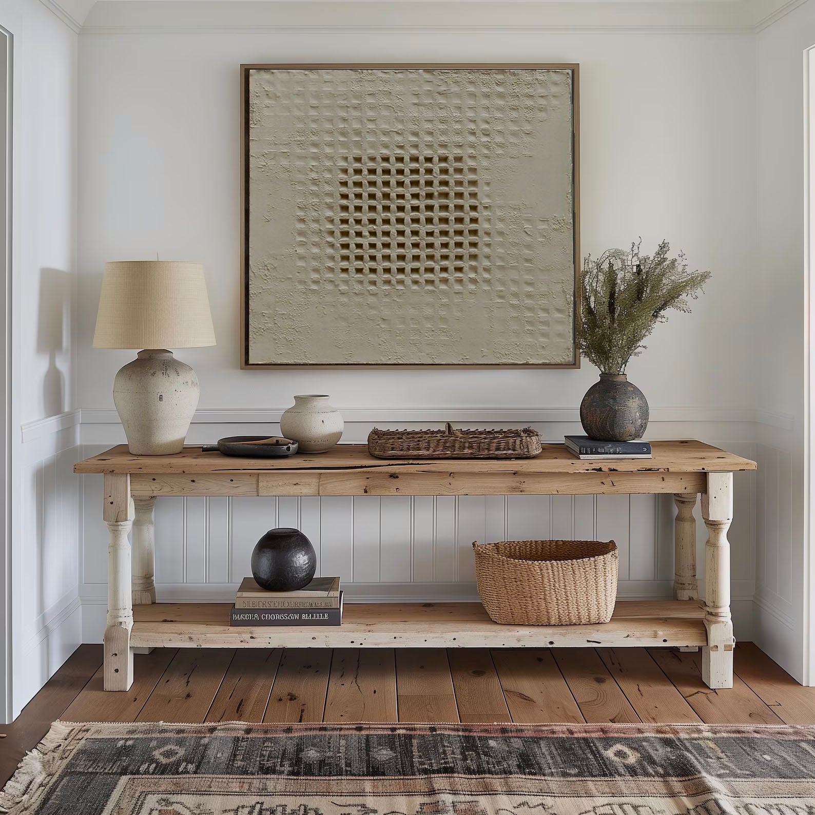 Subtle Grid Relief | Neutral Tone
