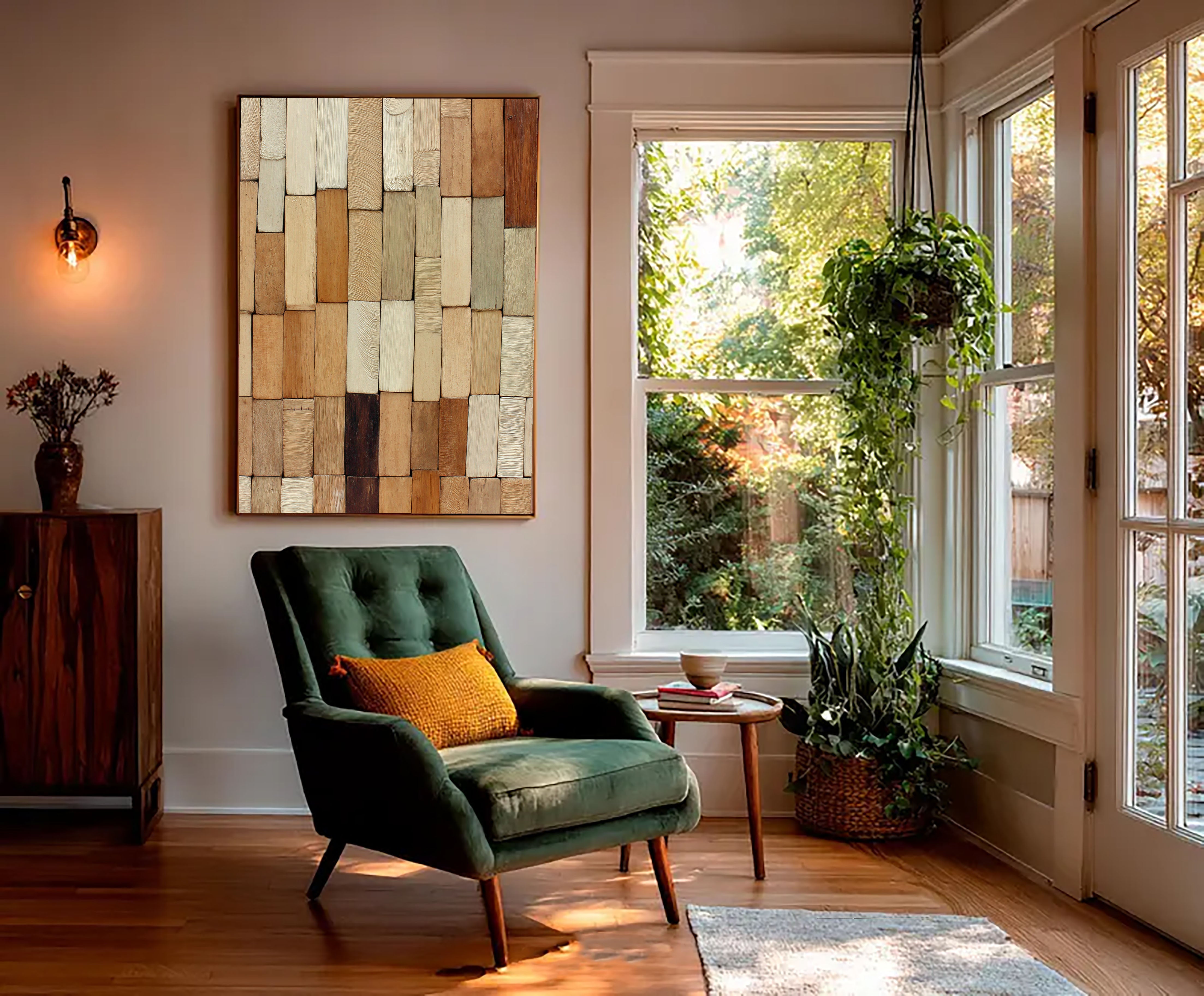 Textured Wooden Tiles | Earthy Hues