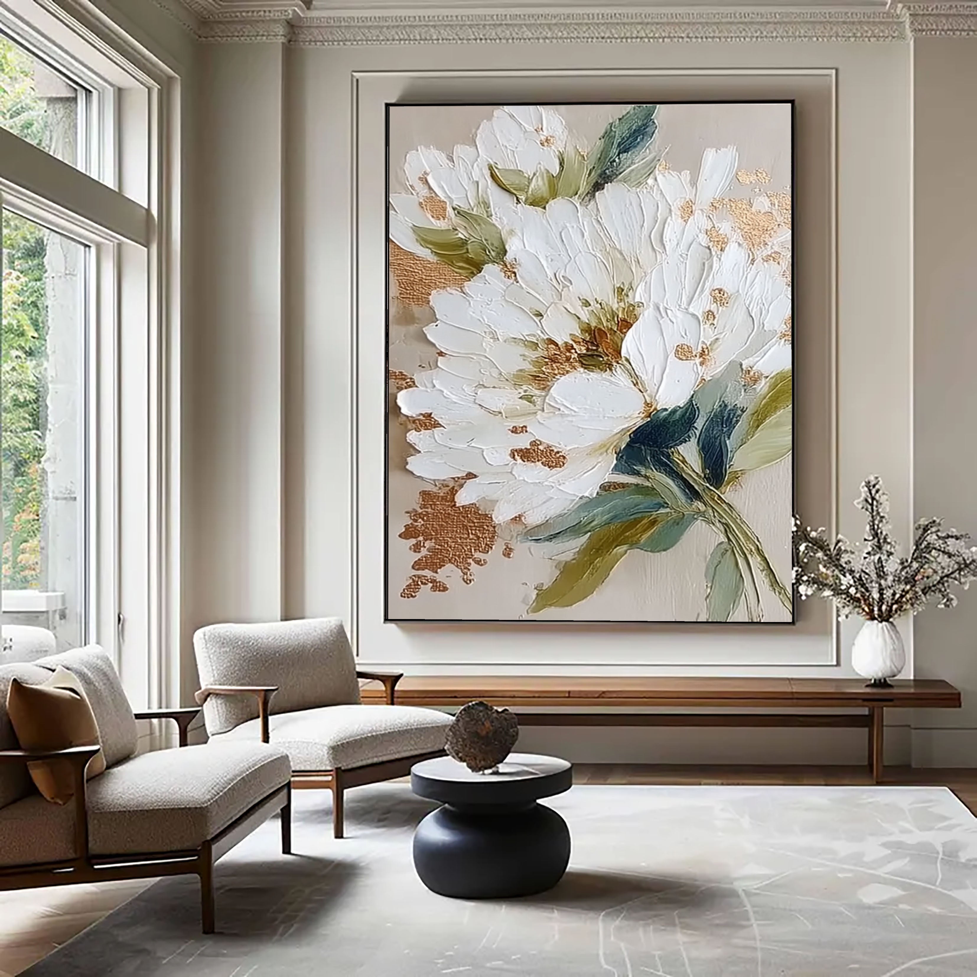 Leuchtend weiße Blüten | Goldstaub