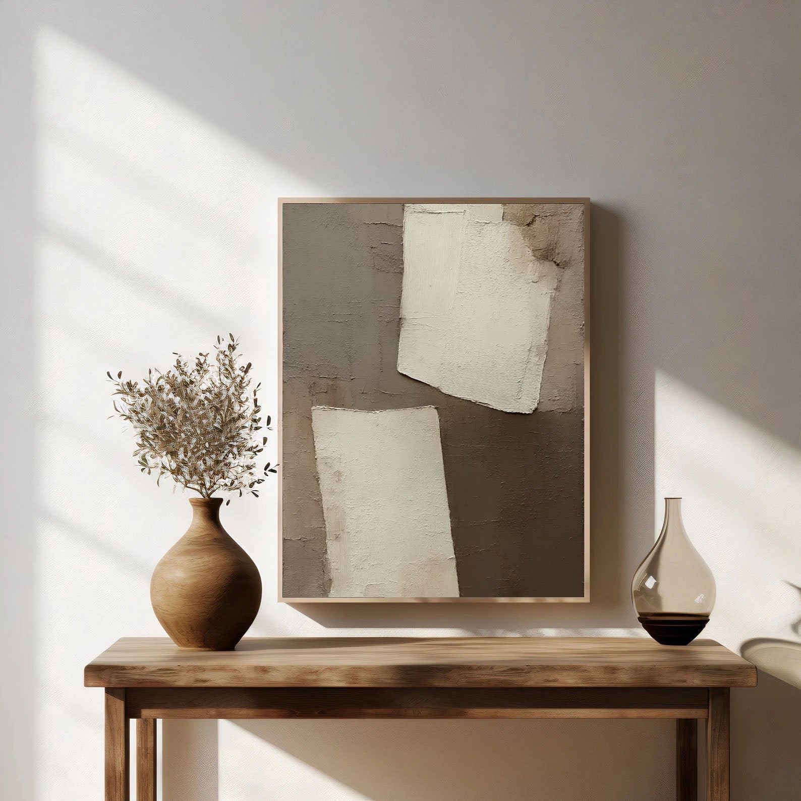 Textured Minimalist Blocks | Beige Gray