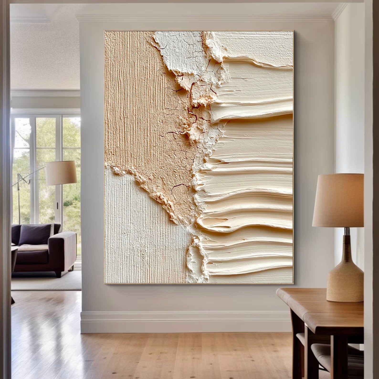 Textured Beige Undulation | Cream Ripples