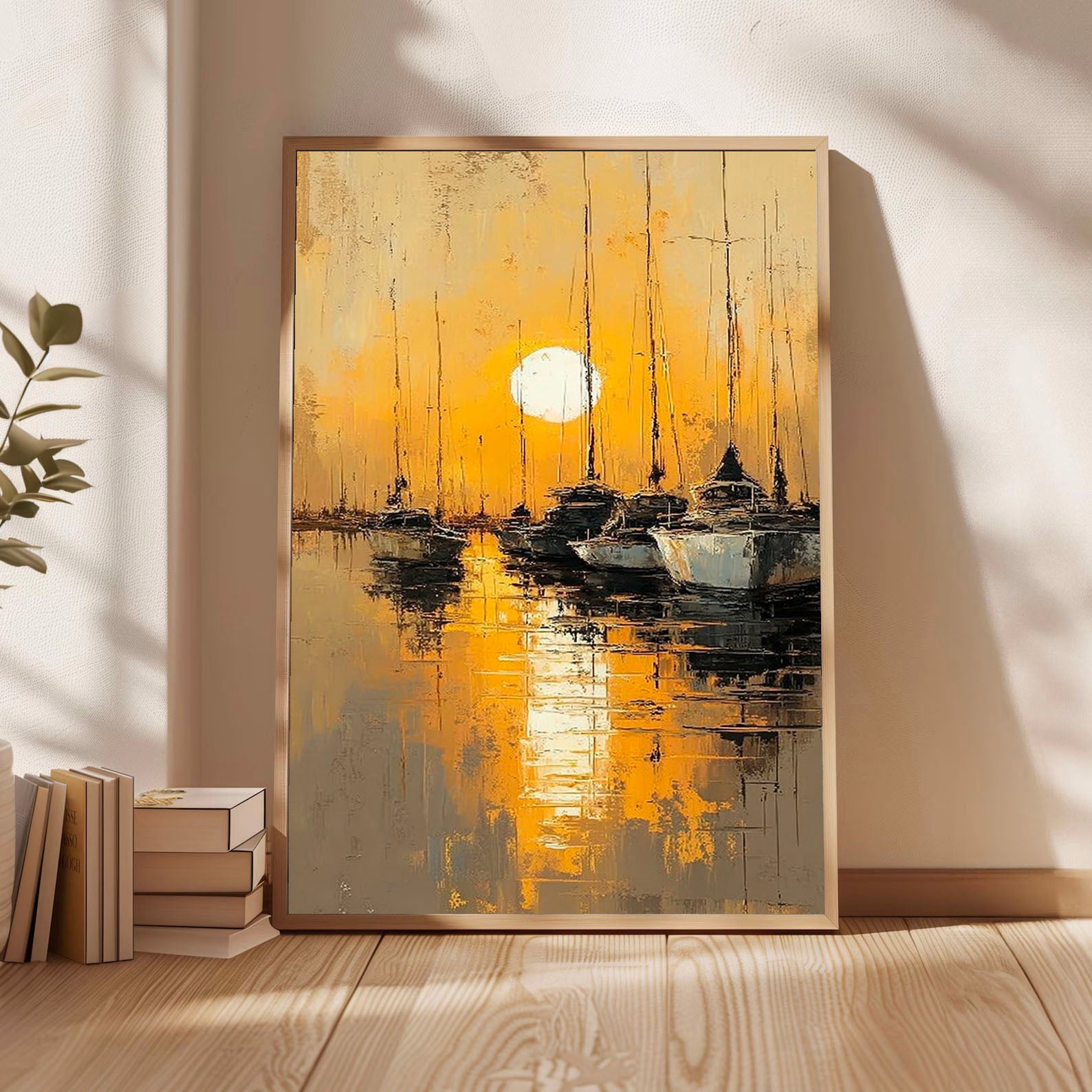 Goldene Hafenstille | Mondbeschienene Masten