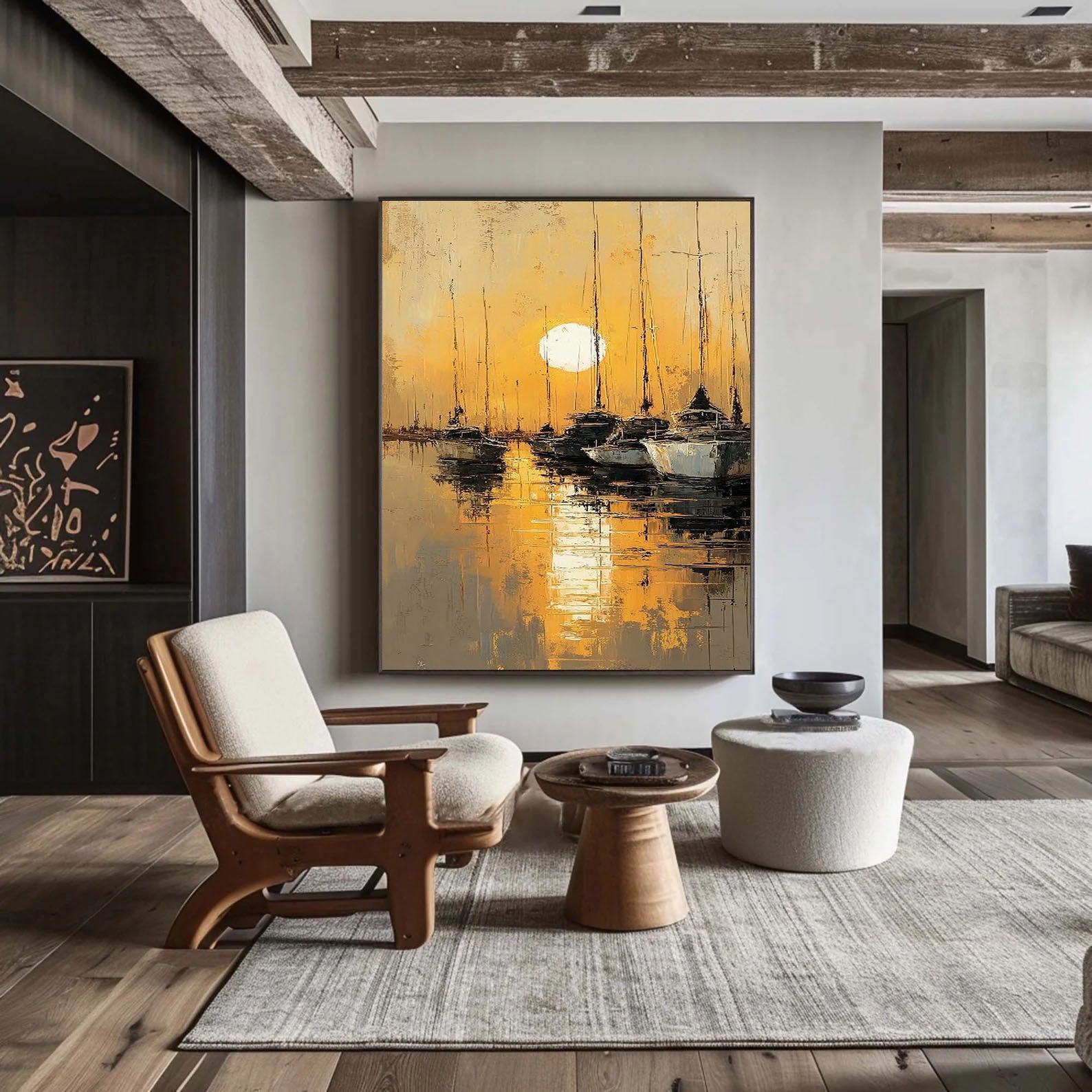 Goldene Hafenstille | Mondbeschienene Masten