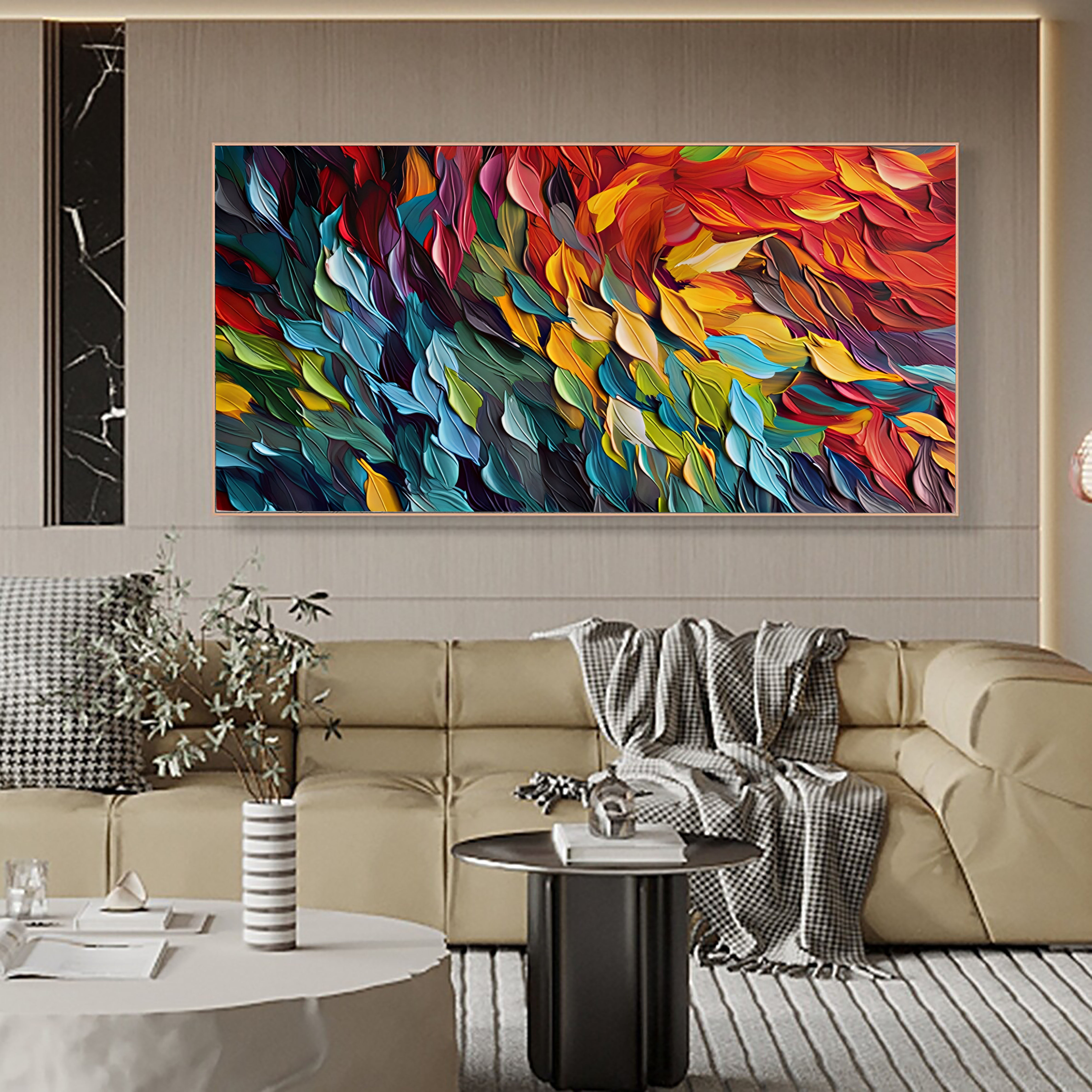 Textured Feather Splendor | Vivid Hues