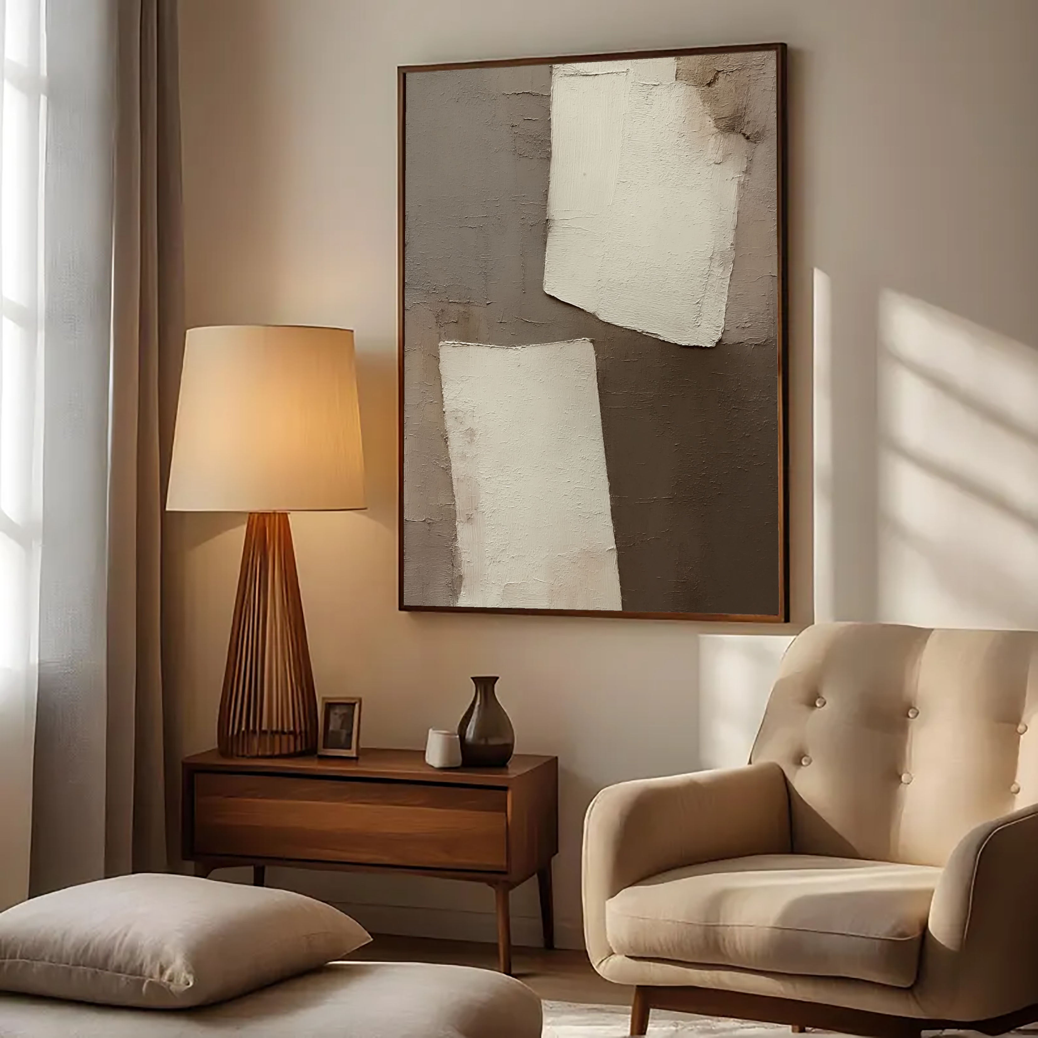 Textured Minimalist Blocks | Beige Gray