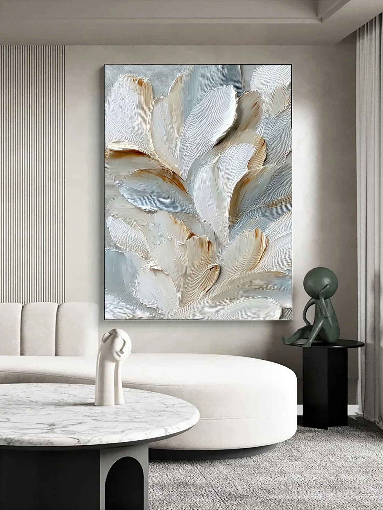 Sculpted Petal Grace | Soft Neutrals
