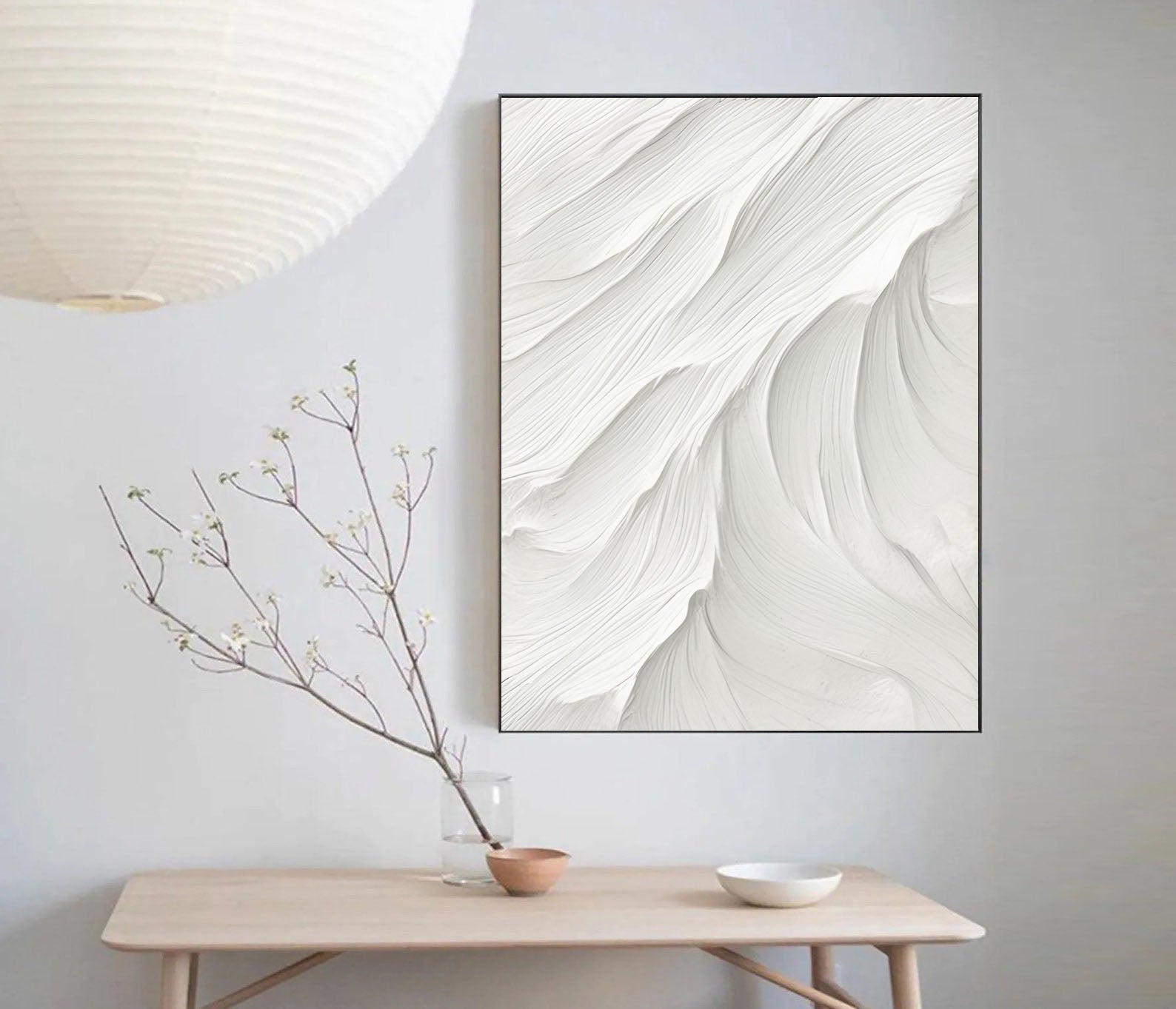 Textured White Flow | Minimalist Wave