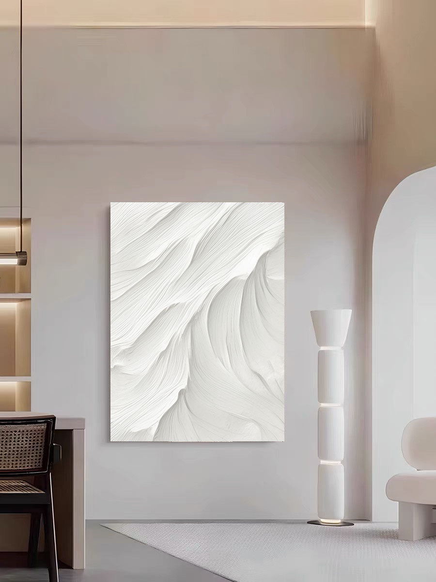 Textured White Flow | Minimalist Wave