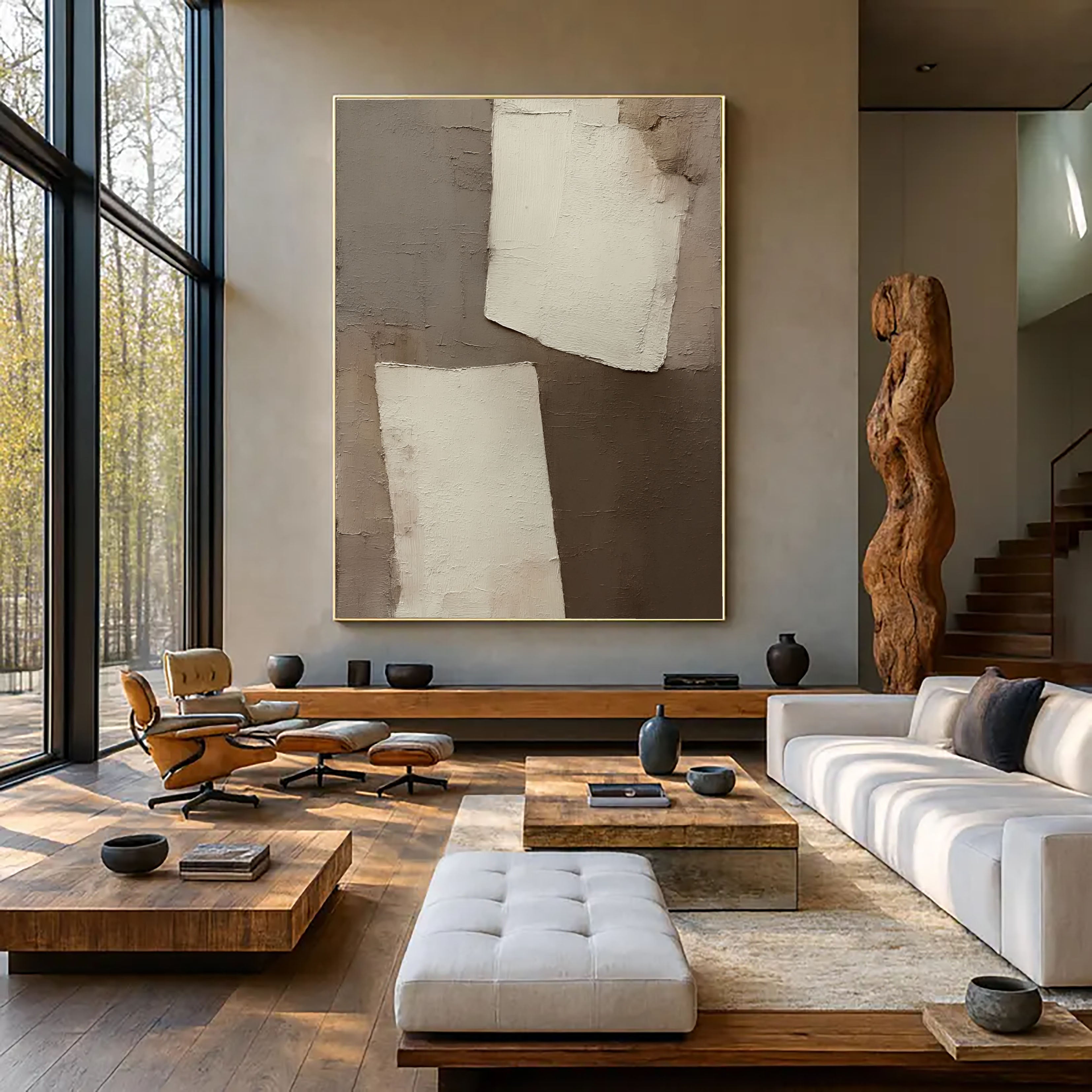 Textured Minimalist Blocks | Beige Gray